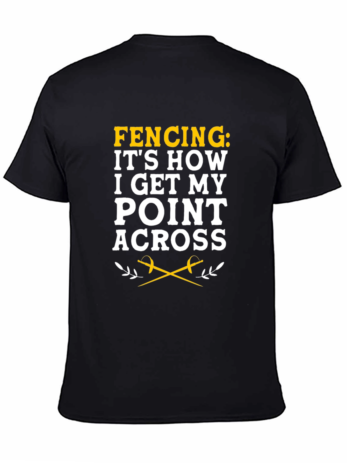 Fencing Point Across Black Graphic Tee