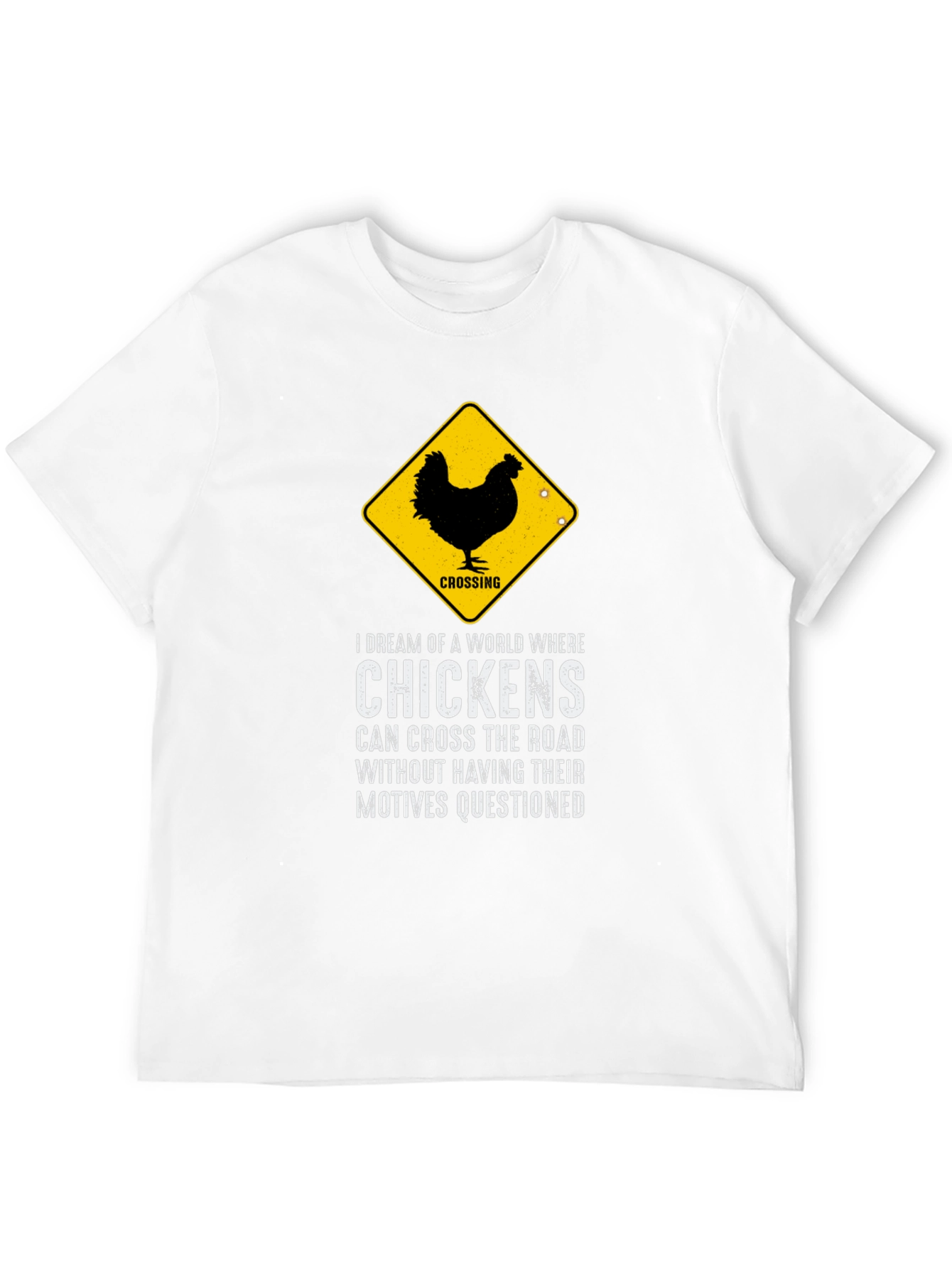 Chicken Crossing Graphic Tee - Funny Novelty T-Shirt