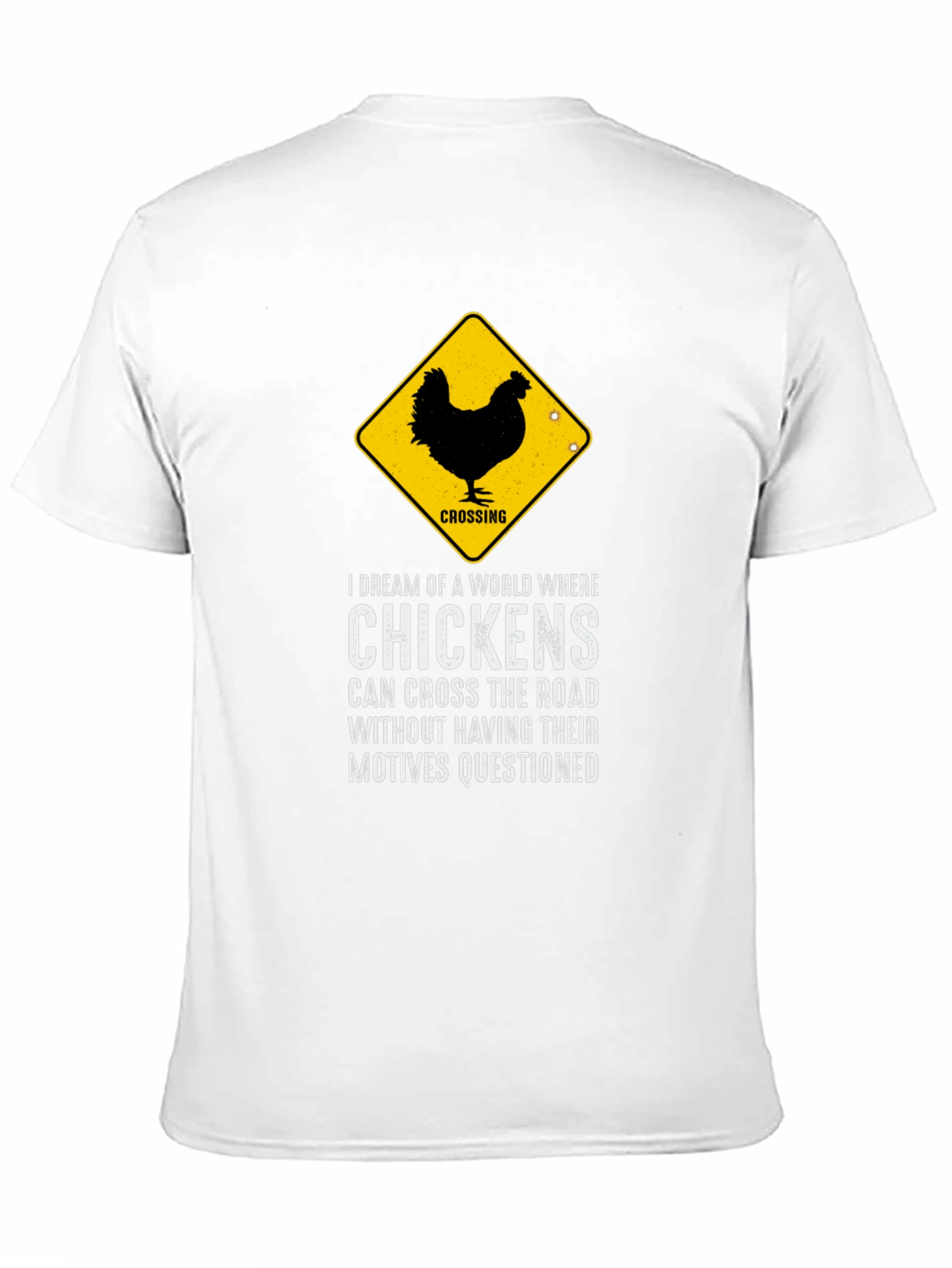 Chicken Crossing Graphic Tee - Funny Novelty T-Shirt