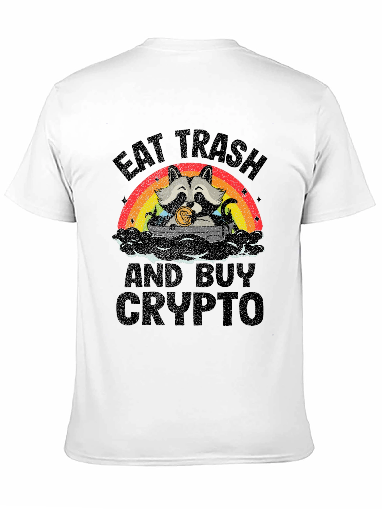 Eat Trash Buy Crypto T-Shirt - Raccoon Bitcoin Tee