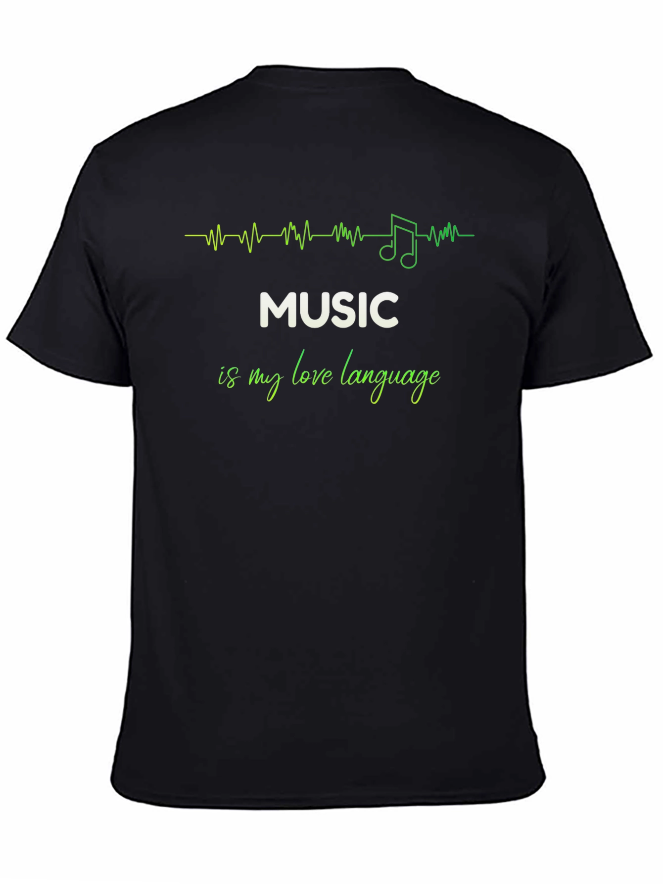 Music is My Love Language Black T-Shirt