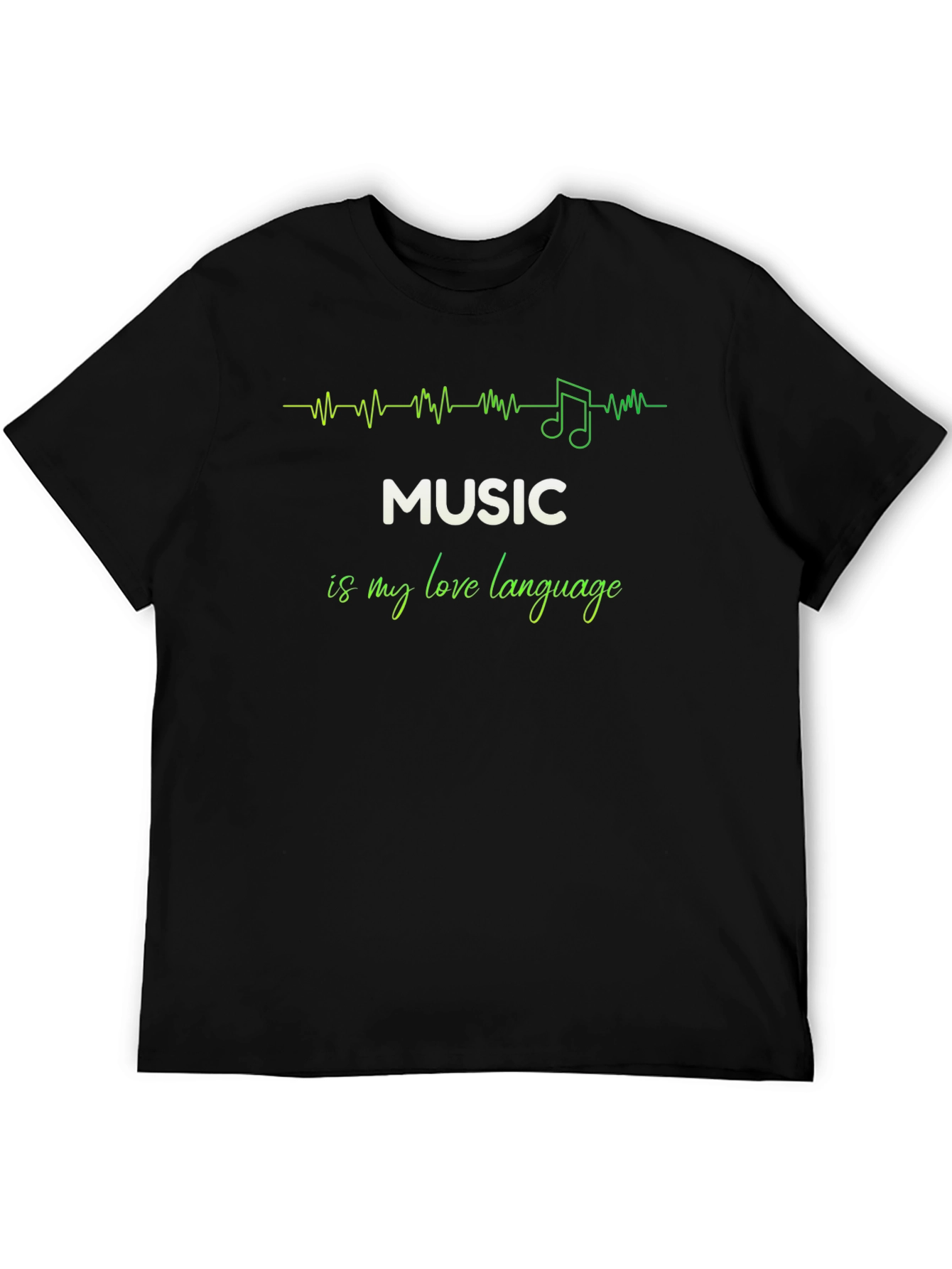 Music is My Love Language Black T-Shirt