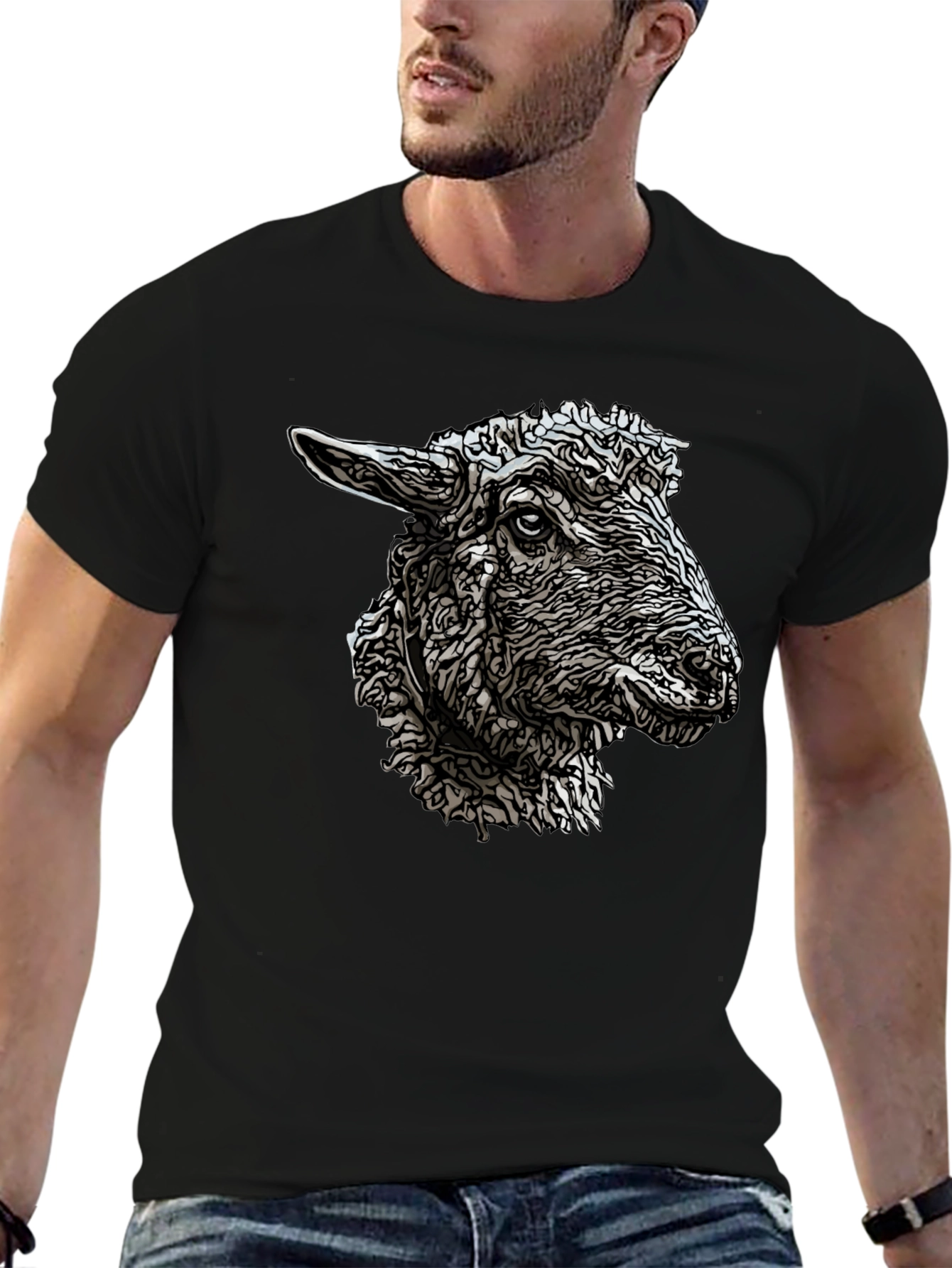 Black Sheep Graphic Tee - Unique Animal Design