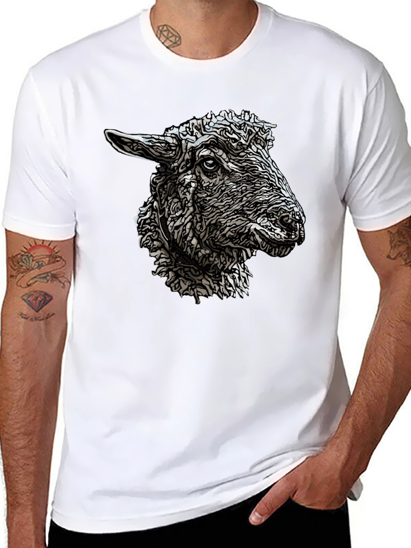 Black Sheep Graphic Tee - Unique Animal Design