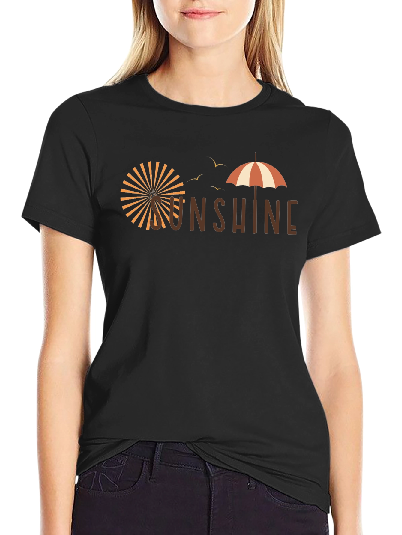 Sunshine Graphic Tee - Comfort Fit Black T-Shirt