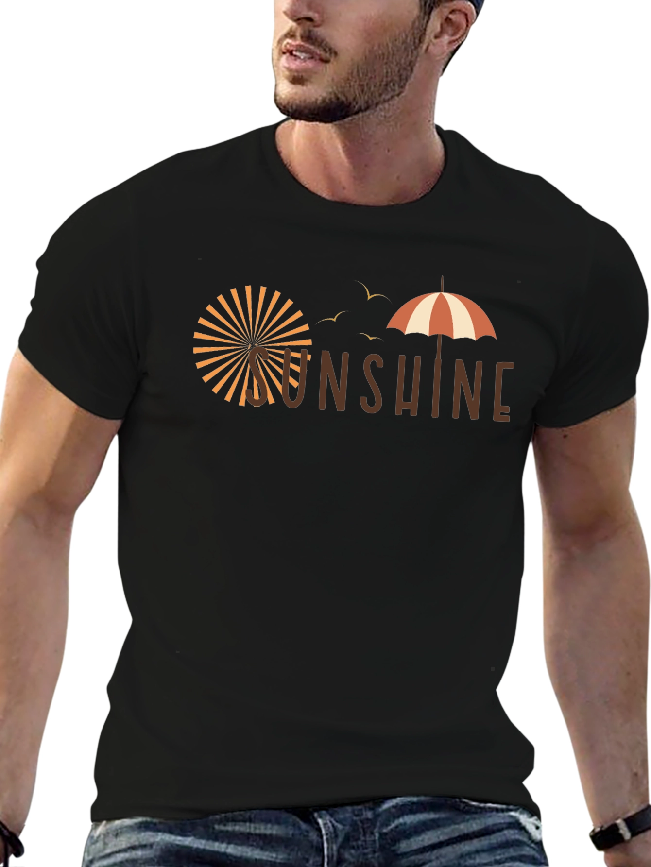 Sunshine Graphic Tee - Comfort Fit Black T-Shirt