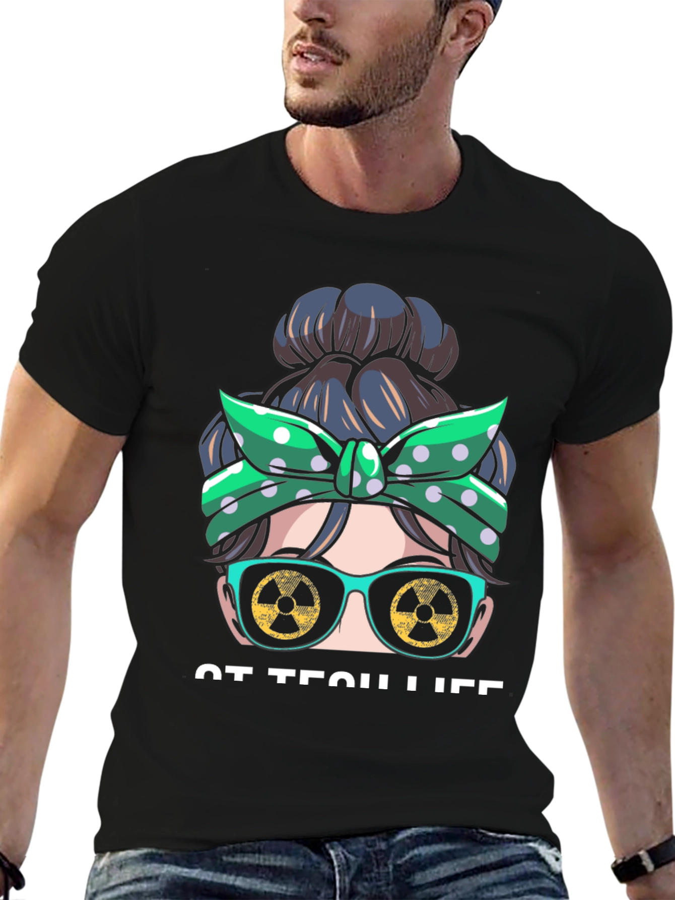 Rad Tech Life Messy Bun T-Shirt