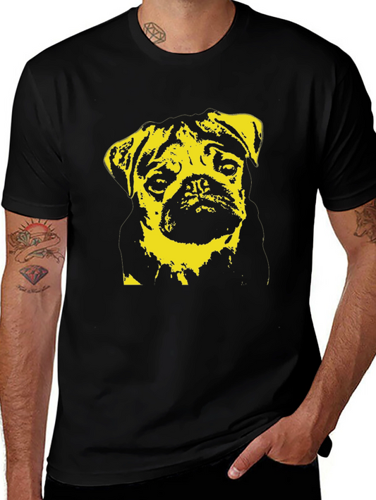 Pug Portrait Graphic Tee - Trendy Dog Lover Shirt