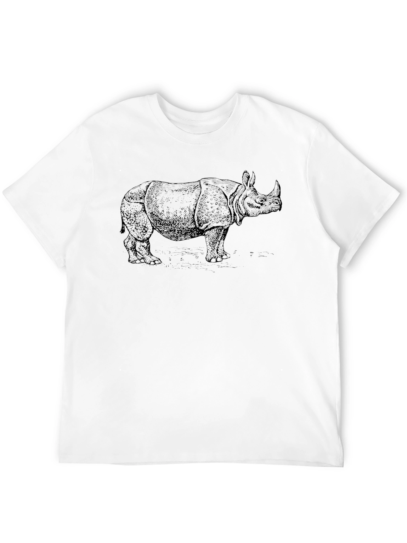 Rhino Graphic Tee - Black Cotton T-Shirt