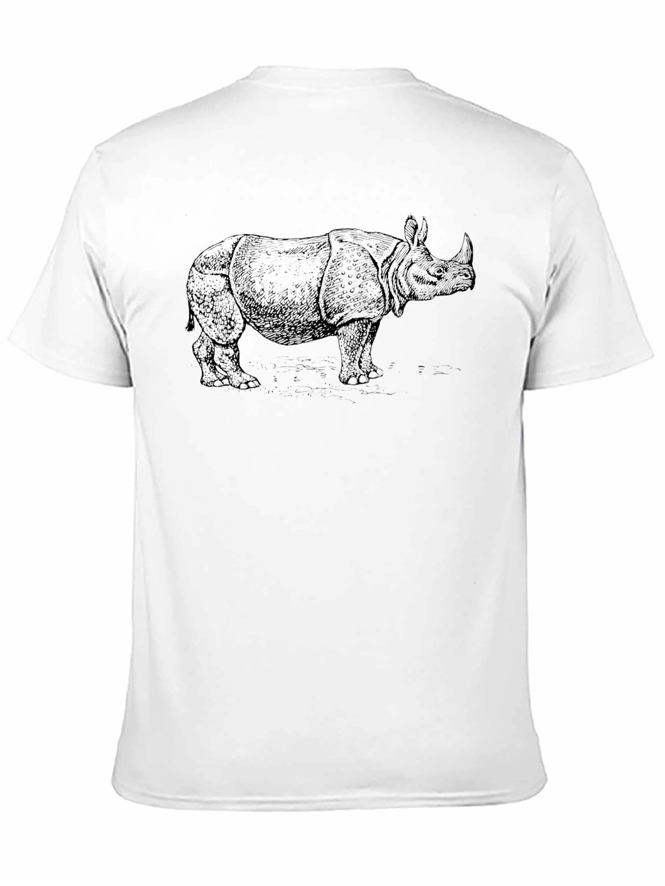 Rhino Graphic Tee - Black Cotton T-Shirt