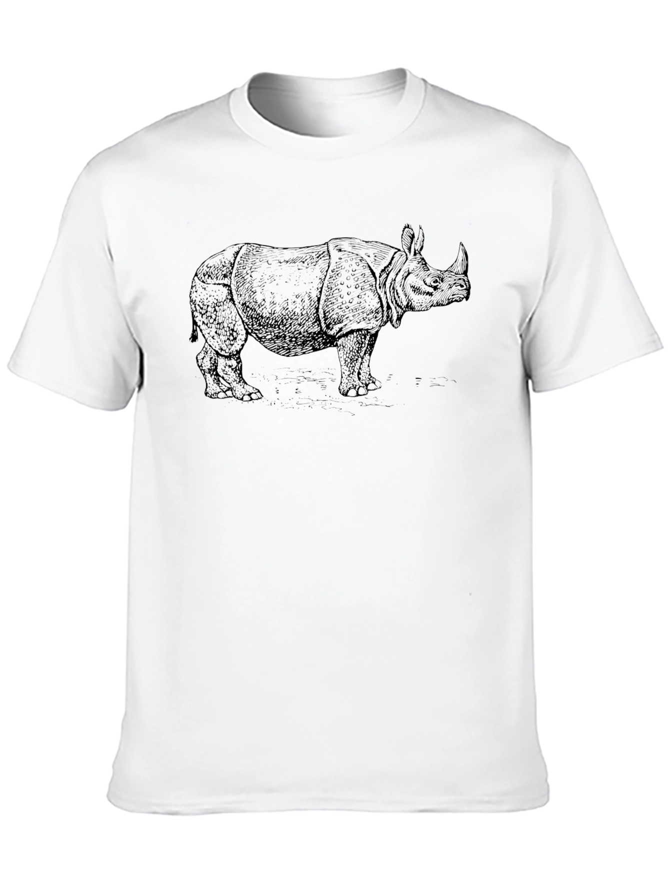 Rhino Graphic Tee - Black Cotton T-Shirt