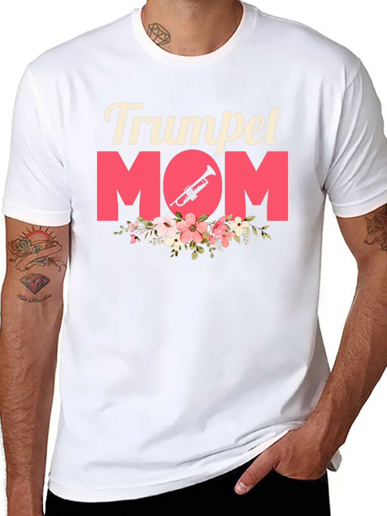 Trumpet Mom Graphic Tee - Musical Mothers Day Gift