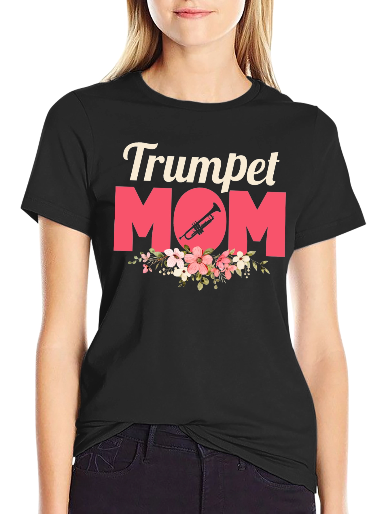 Trumpet Mom Graphic Tee - Musical Mothers Day Gift