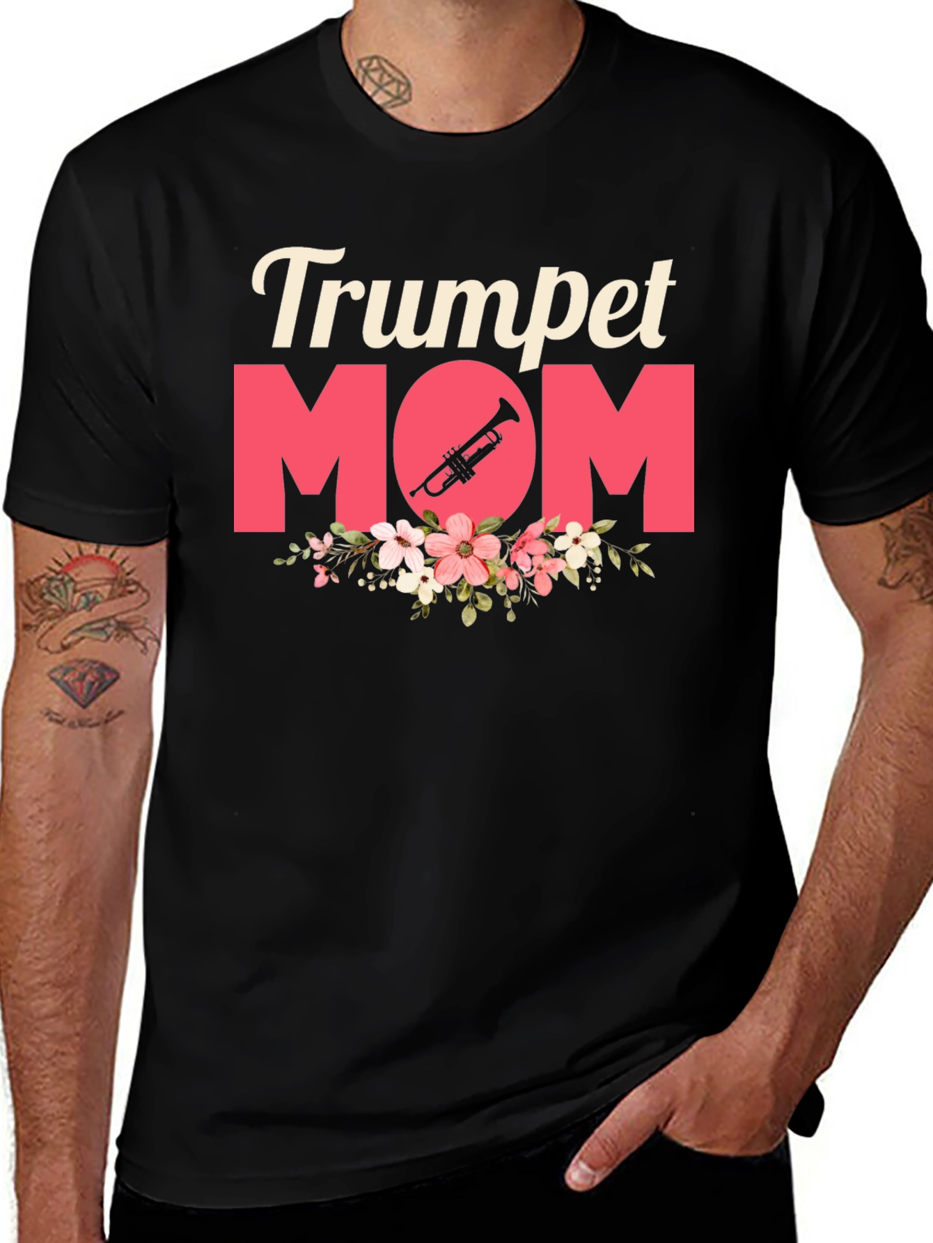 Trumpet Mom Graphic Tee - Musical Mothers Day Gift