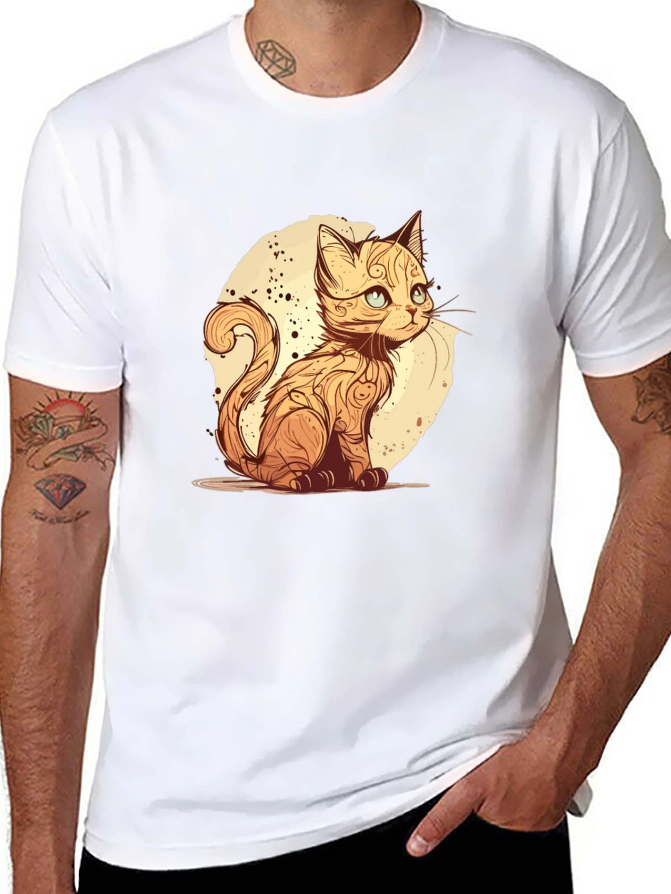 Cat Art T-Shirt - Stylish Graphic Tee