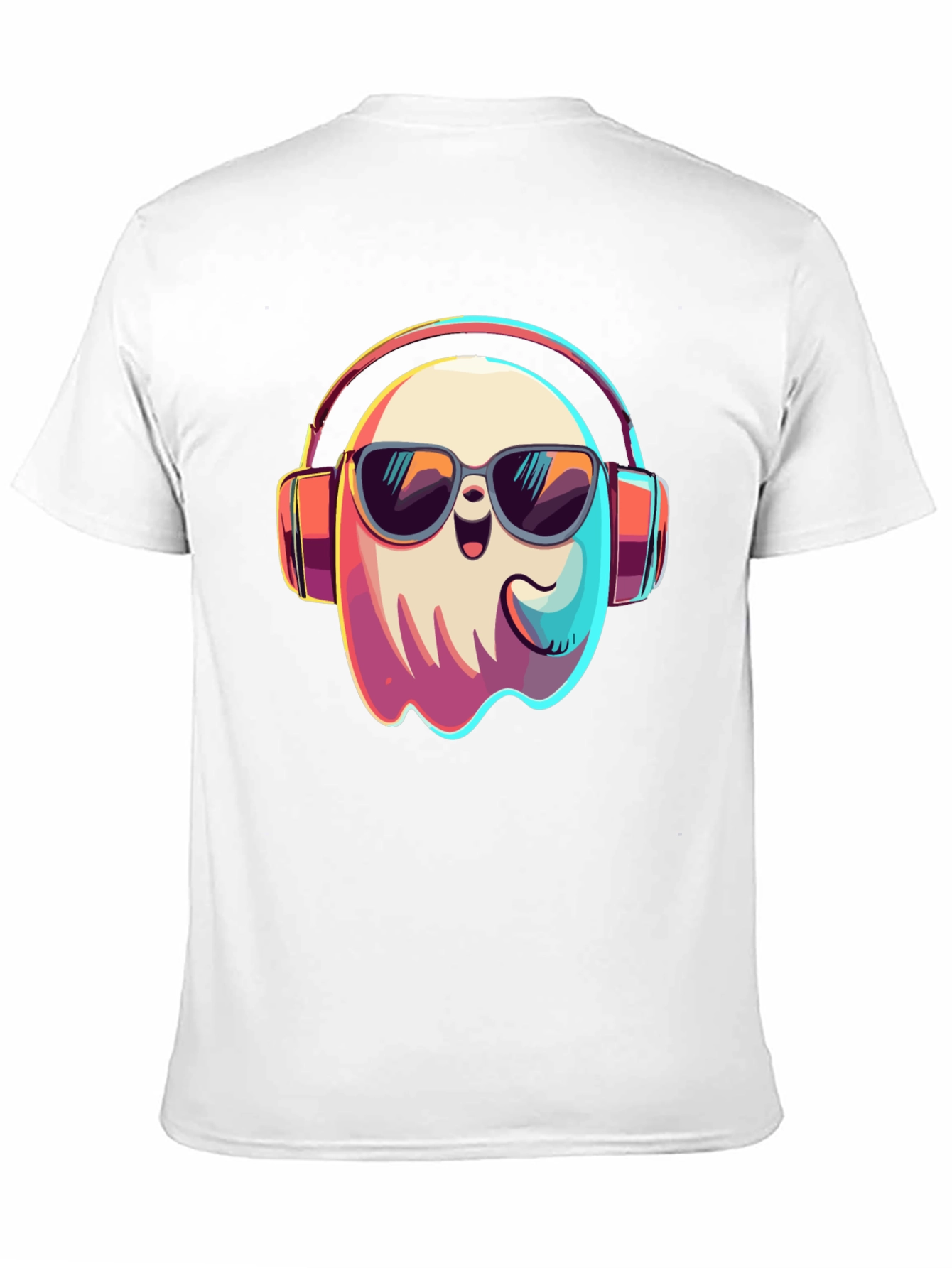 Cool Ghost T-Shirt: Headphones & Shades