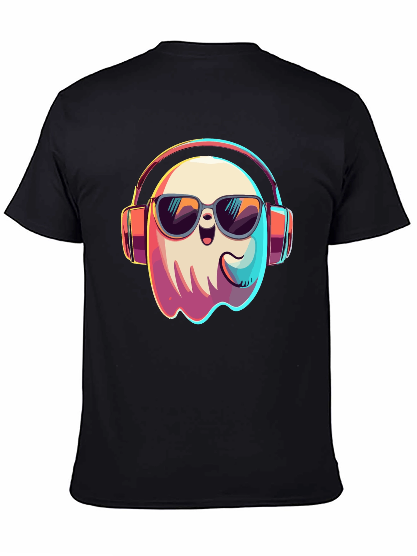 Cool Ghost T-Shirt: Headphones & Shades
