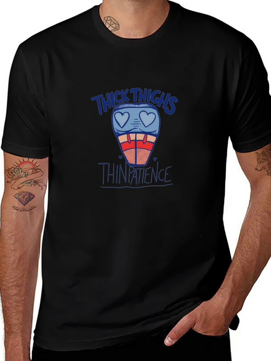Thick Thighs Thin Patience Graphic Tee - Black T-Shirt