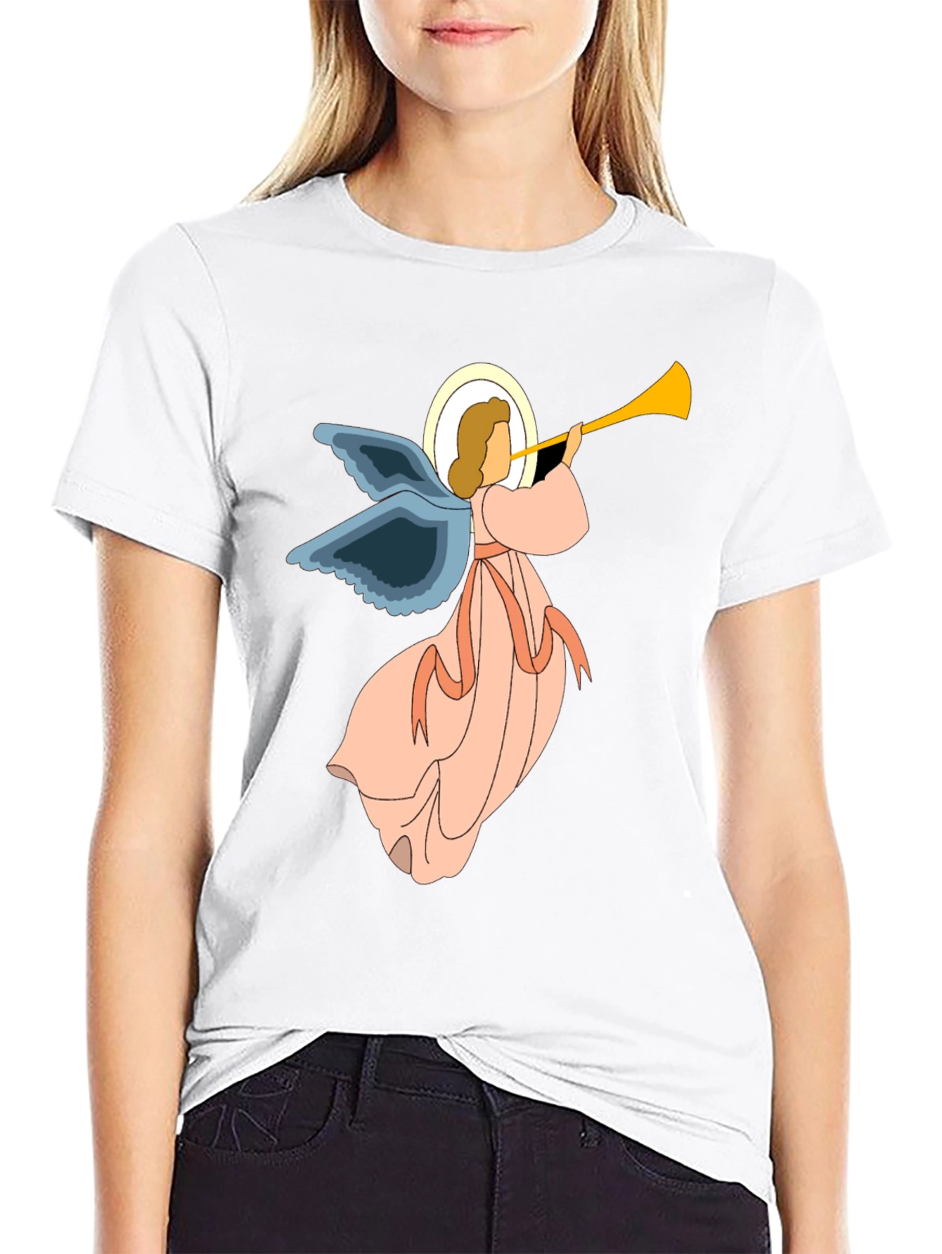 Angel Trumpet Graphic Tee - Unisex Black T-Shirt