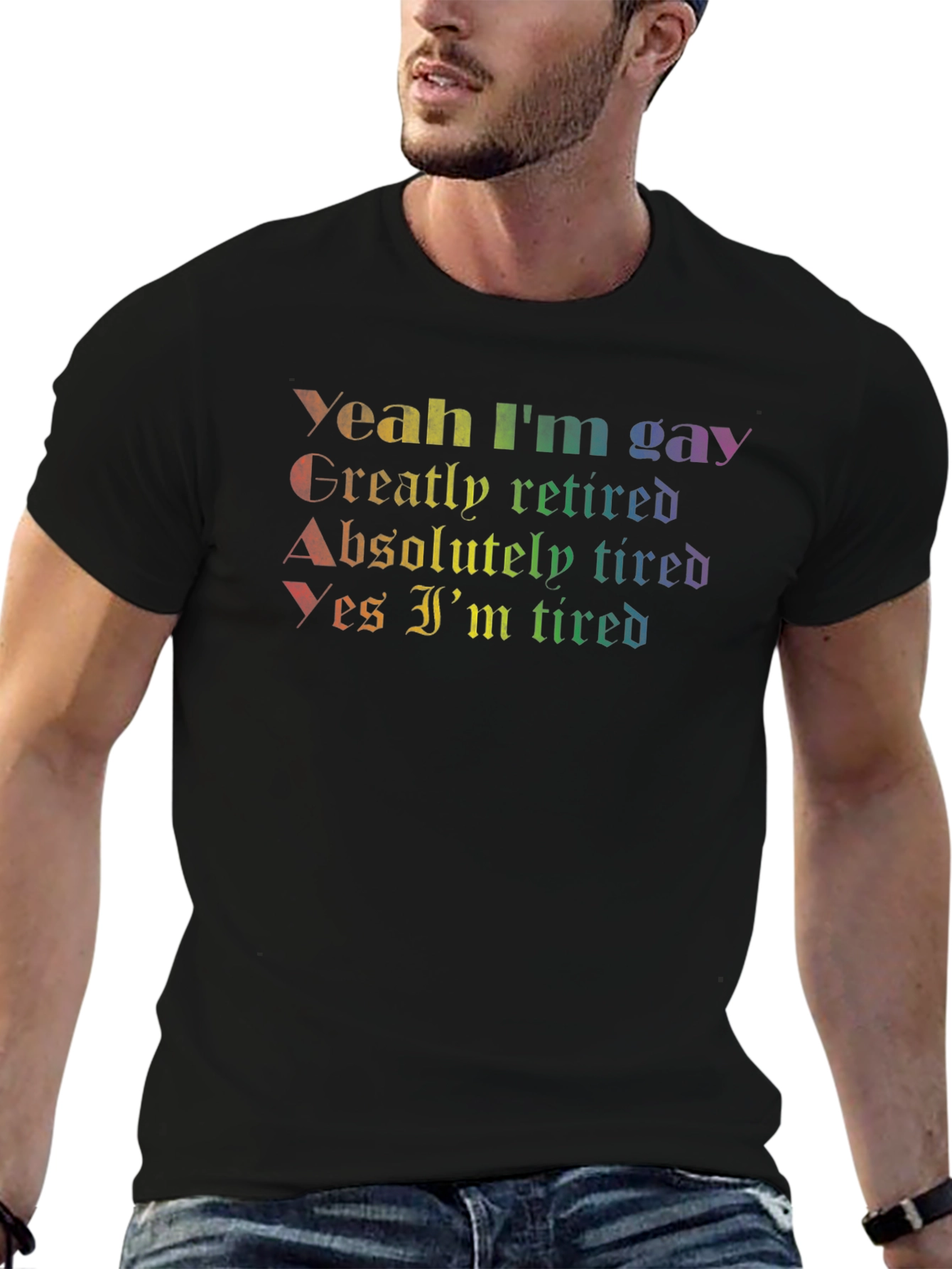 Y.G.A.Y. T-Shirt: Gay Retired Tired Tee