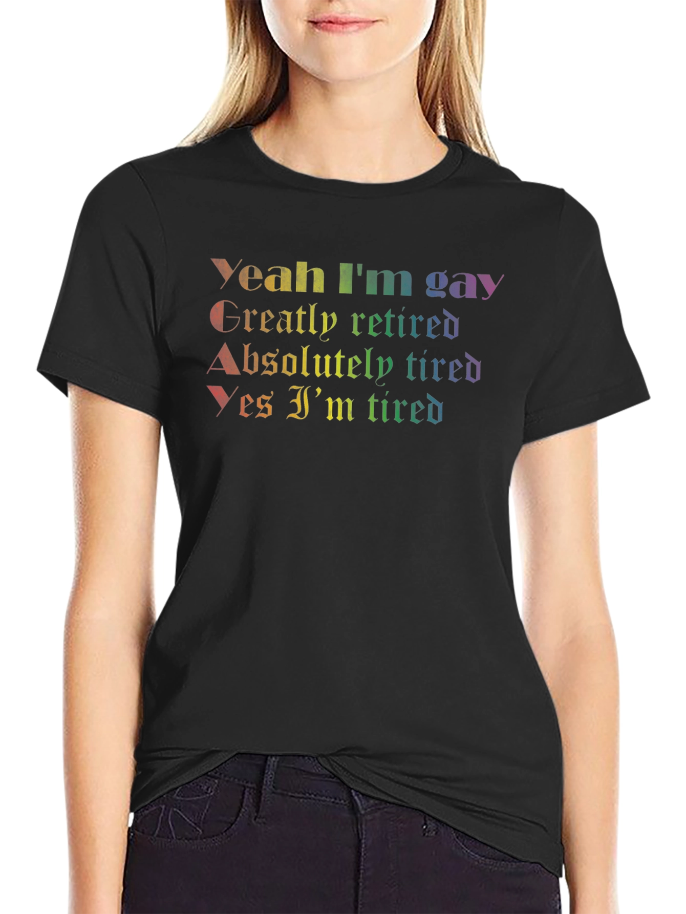 Y.G.A.Y. T-Shirt: Gay Retired Tired Tee