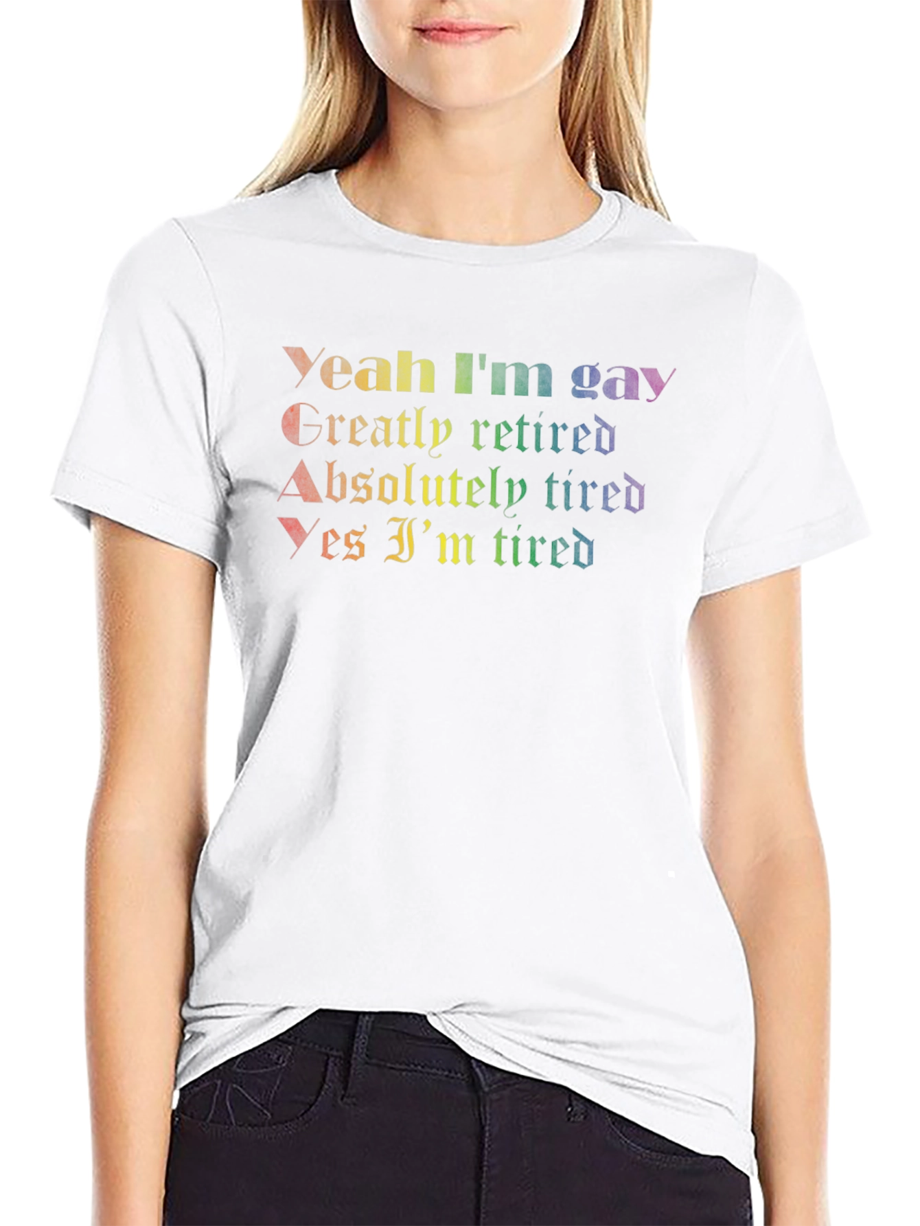 Y.G.A.Y. T-Shirt: Gay Retired Tired Tee