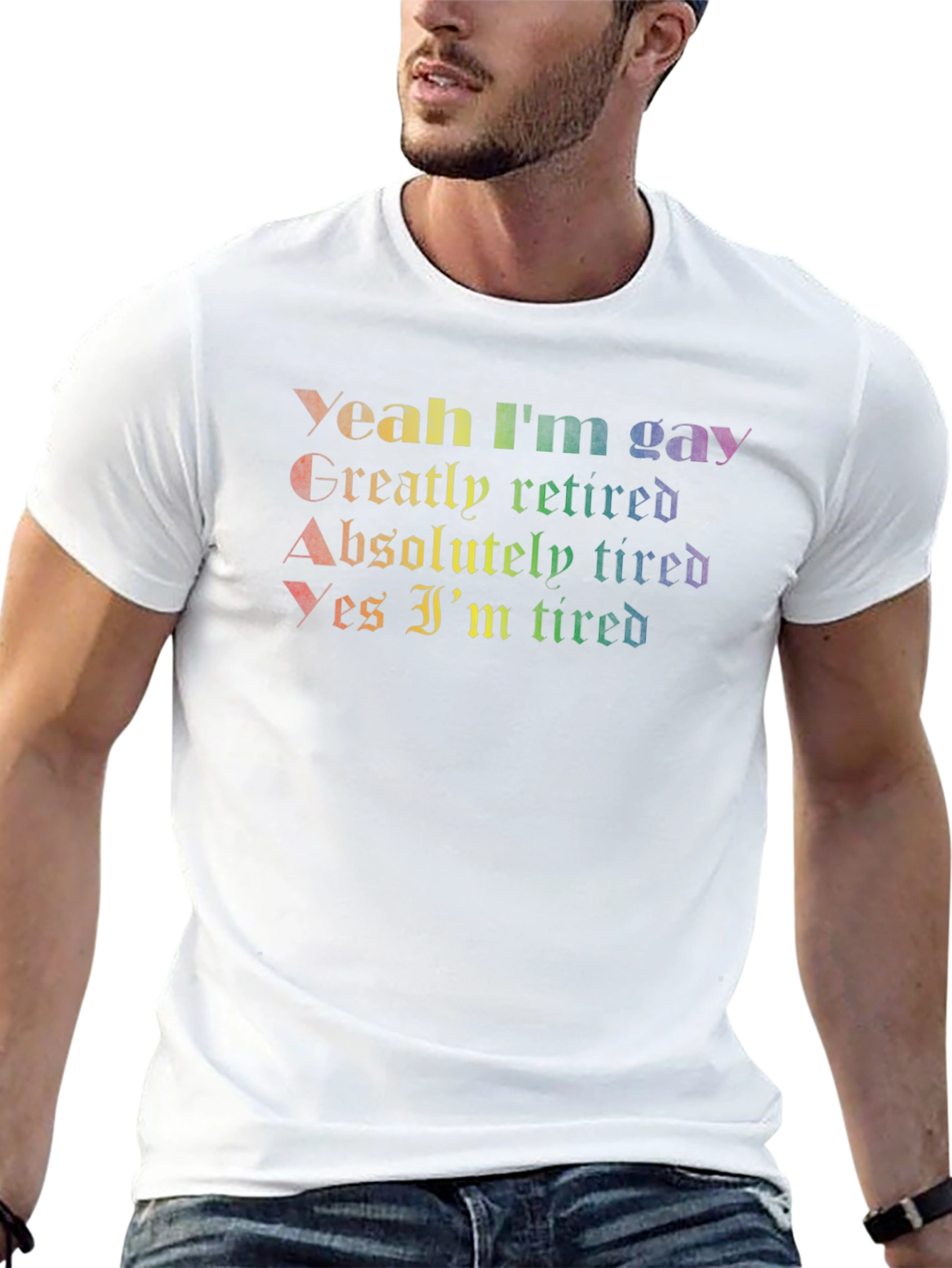 Y.G.A.Y. T-Shirt: Gay Retired Tired Tee