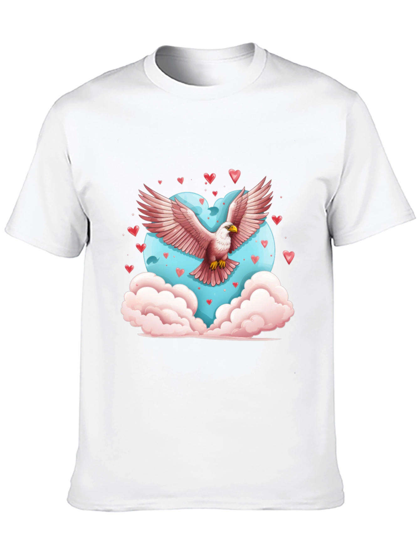 Eagle Heart Valentines Day Black T-Shirt