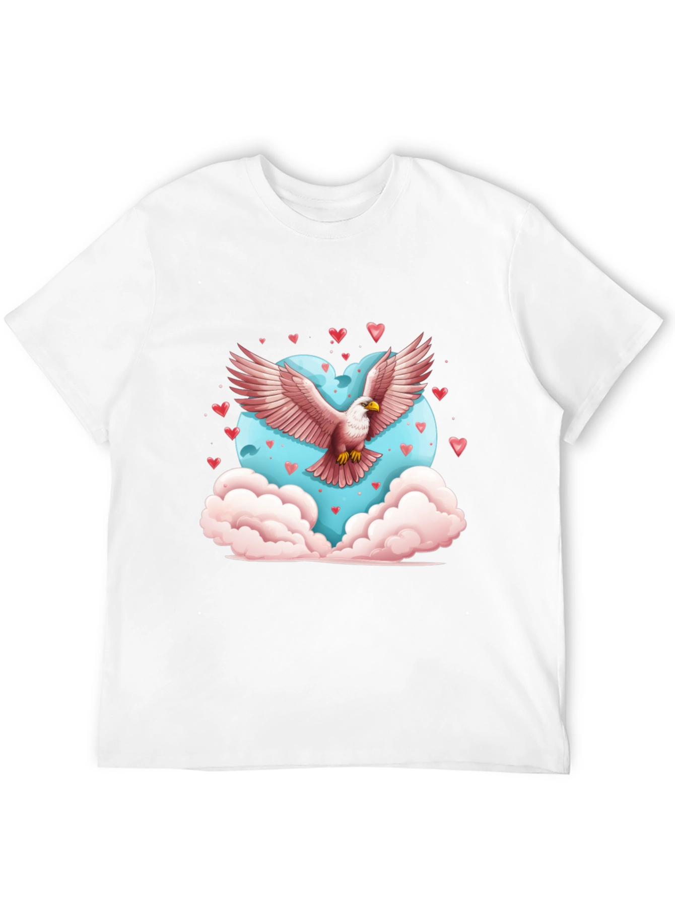 Eagle Heart Valentines Day Black T-Shirt