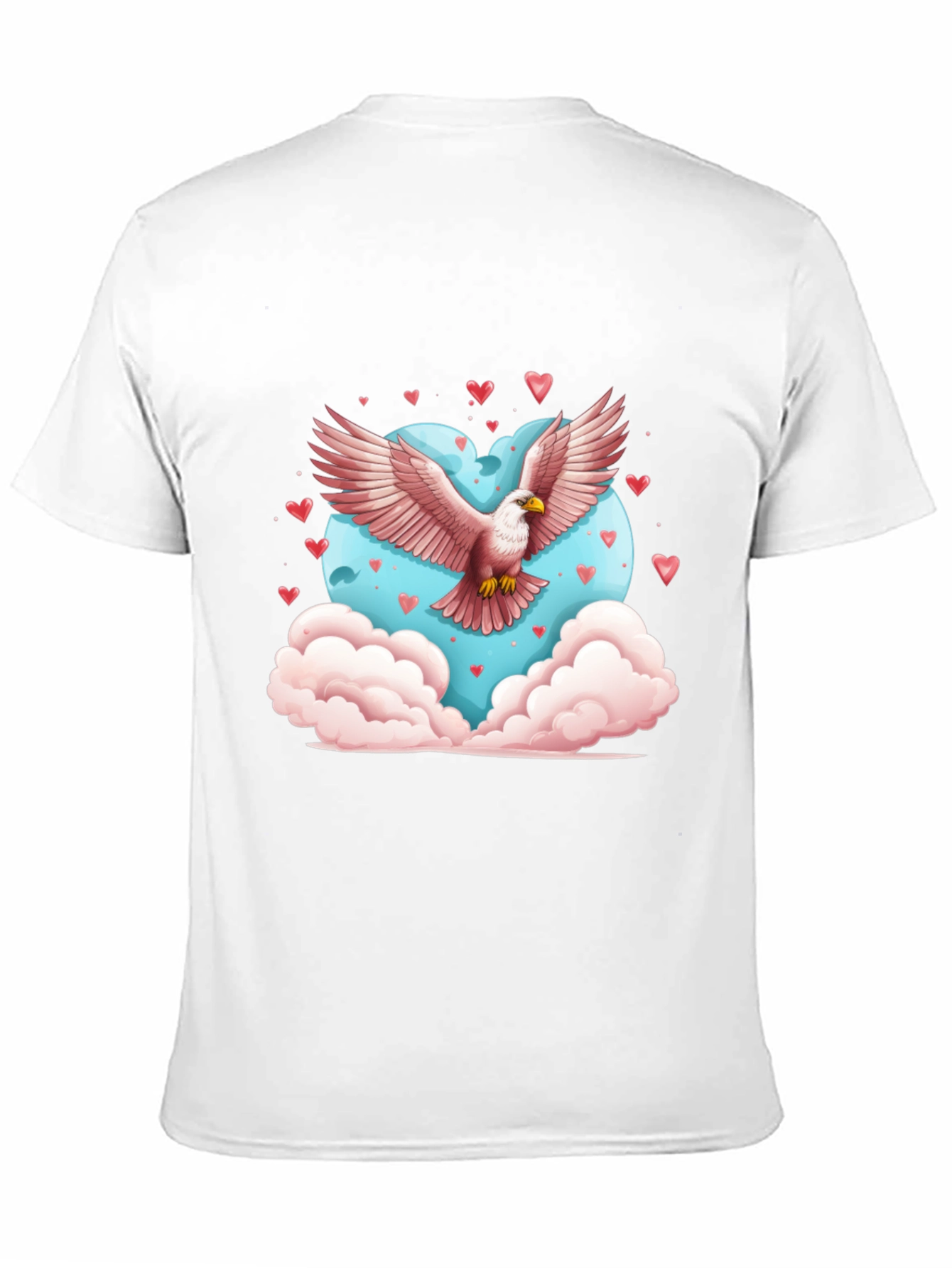 Eagle Heart Valentines Day Black T-Shirt