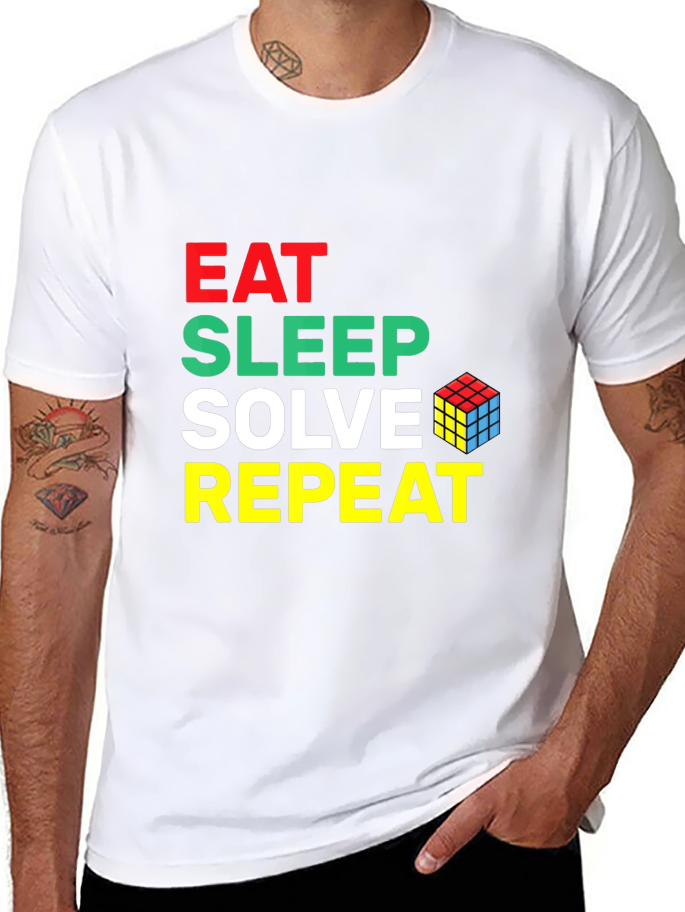 Eat Sleep Solve Repeat Rubiks Cube T-Shirt