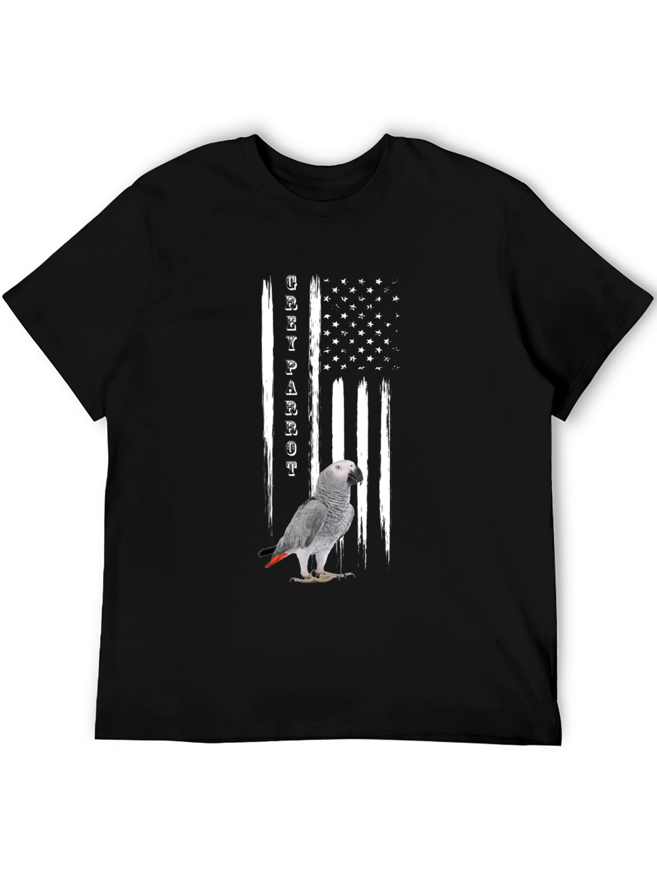 Grey Parrot USA Flag T-Shirt