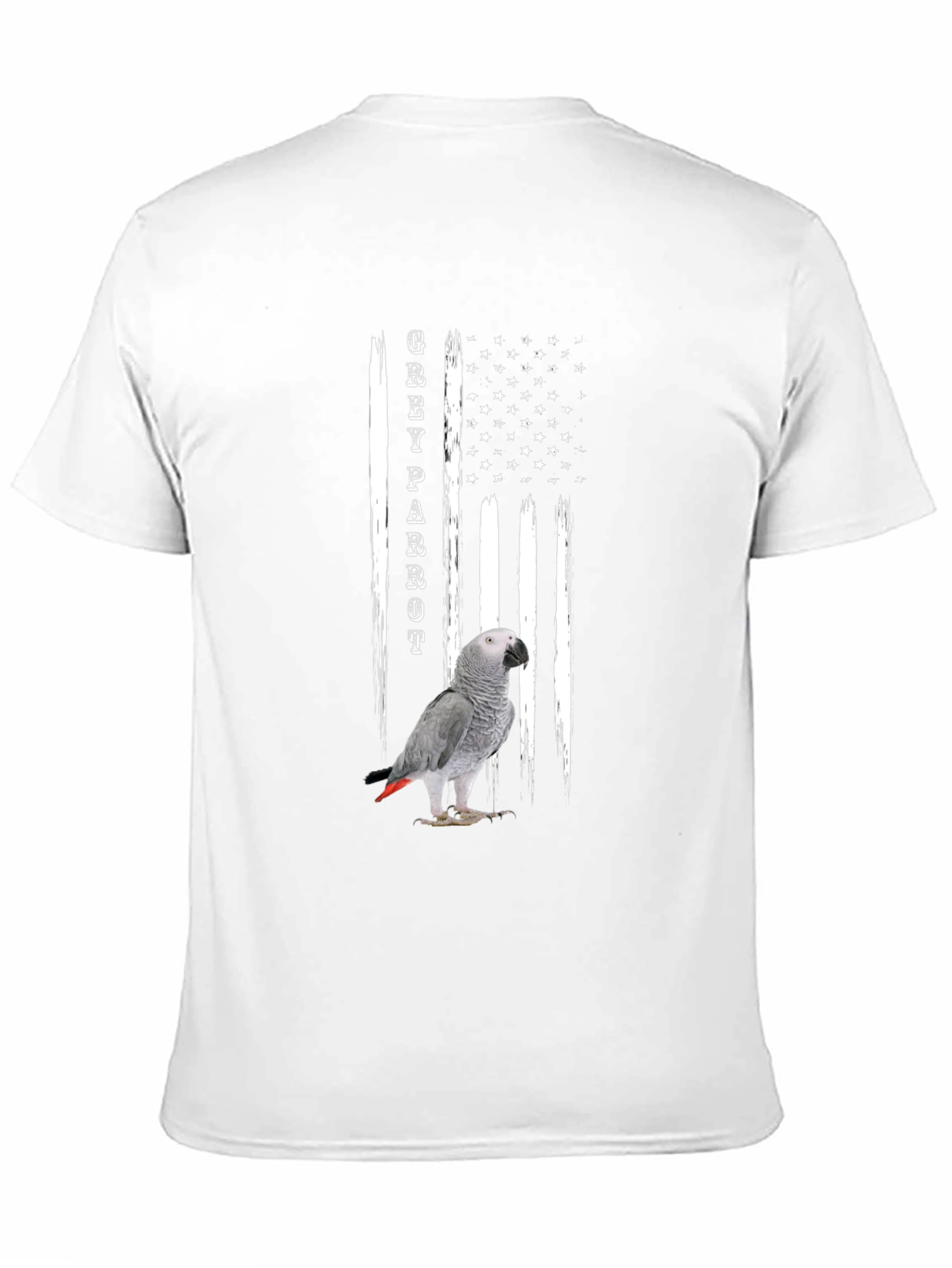 Grey Parrot USA Flag T-Shirt