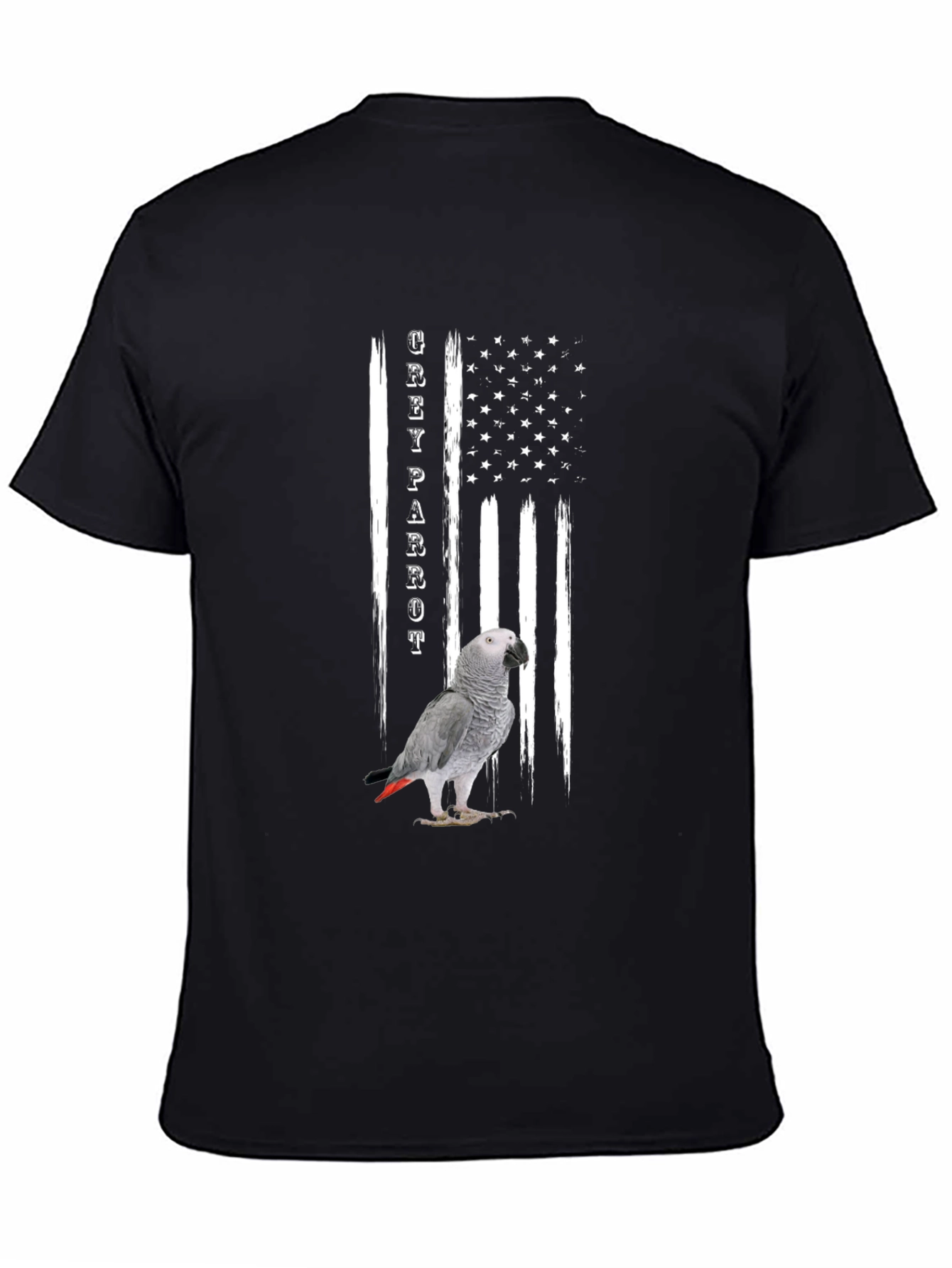 Grey Parrot USA Flag T-Shirt