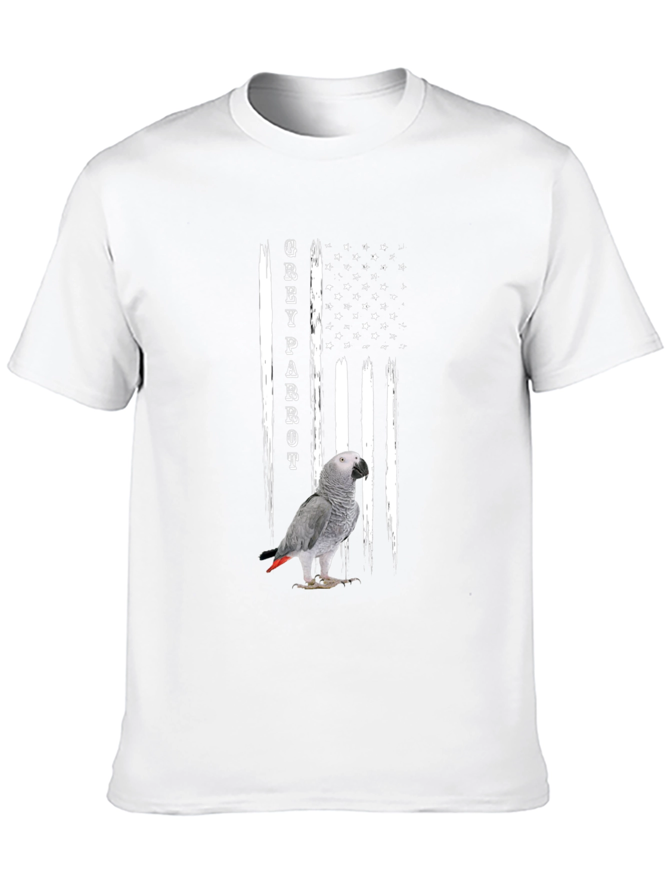 Grey Parrot USA Flag T-Shirt