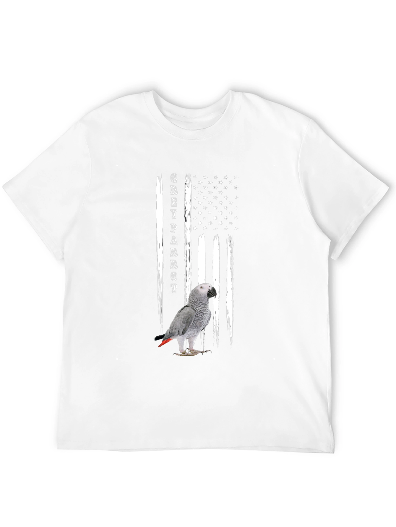 Grey Parrot USA Flag T-Shirt