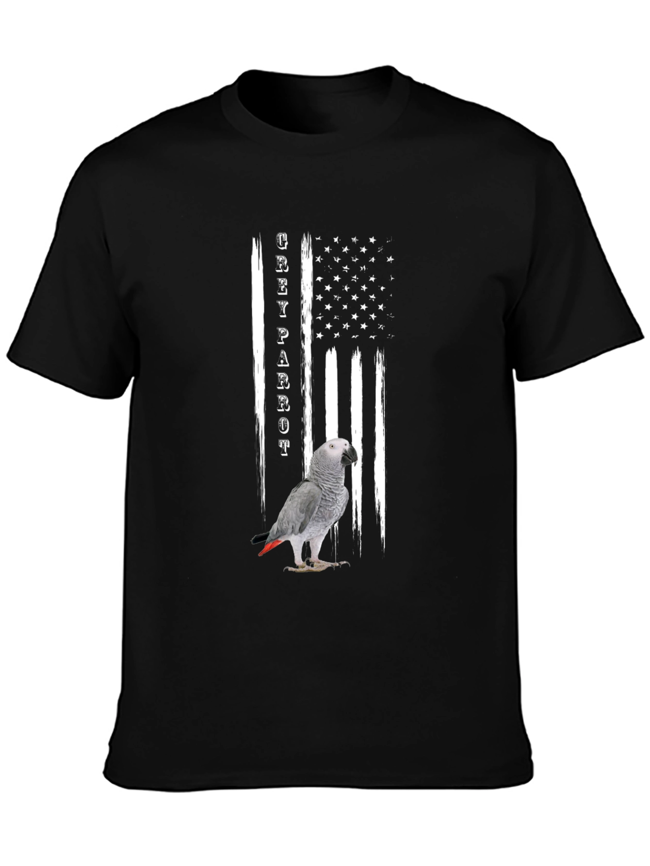 Grey Parrot USA Flag T-Shirt