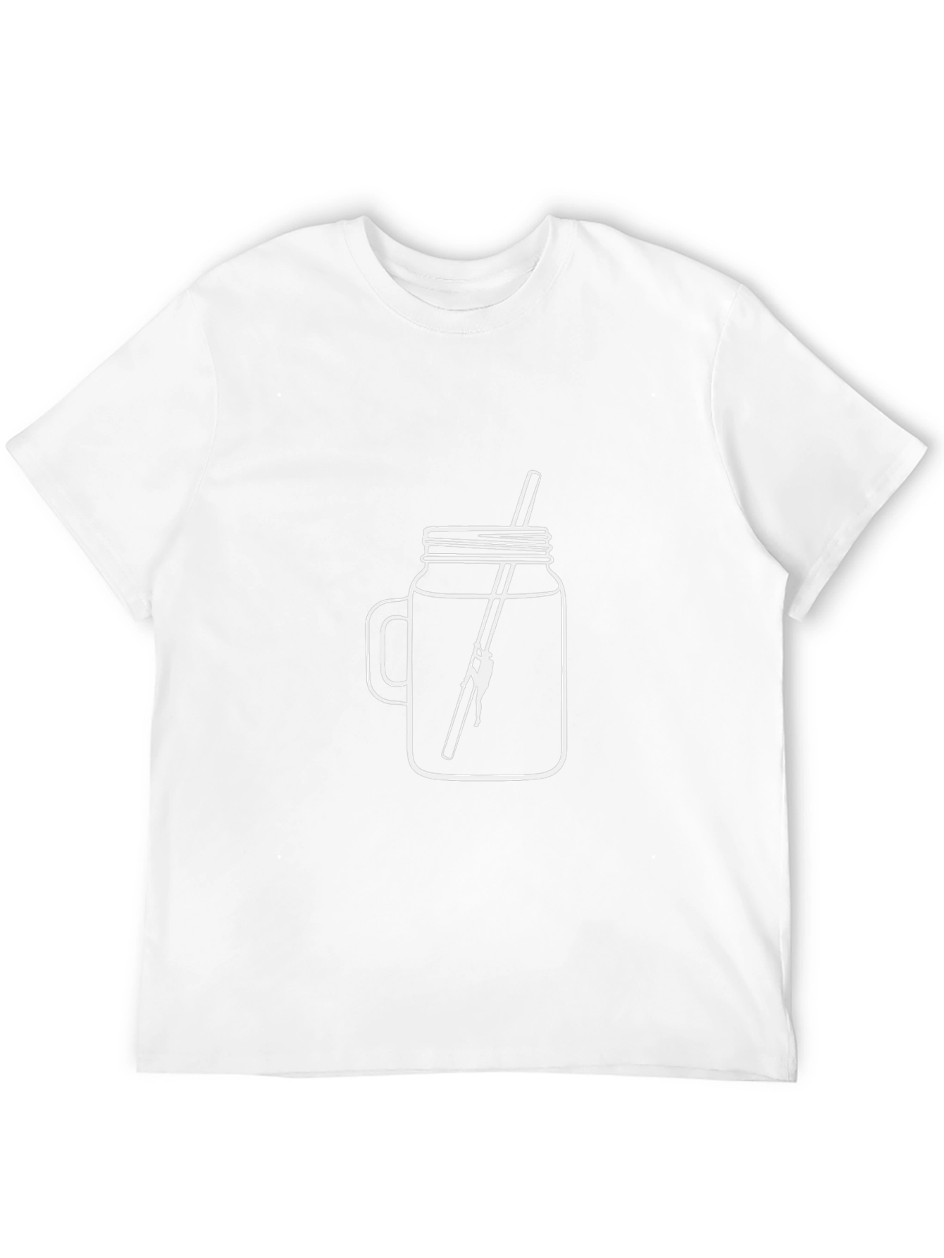 Black T-Shirt With Mason Jar Fishing Graphic