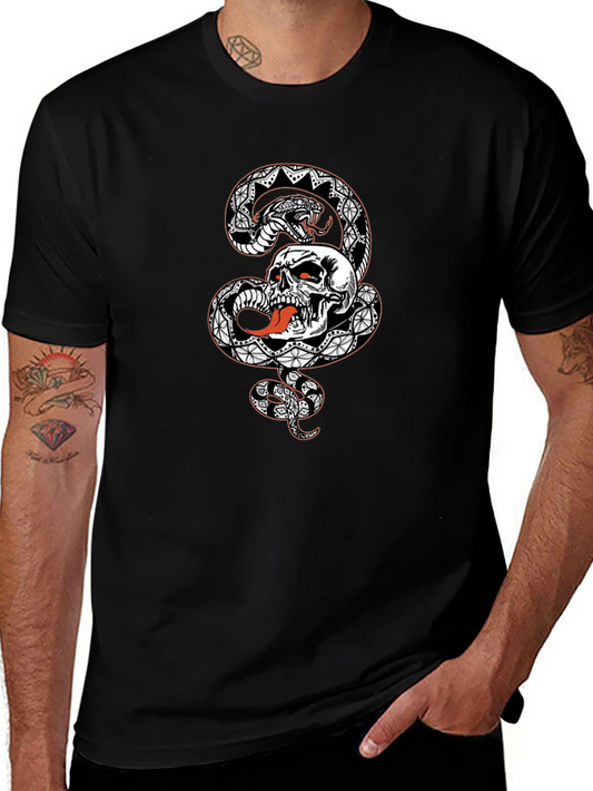 Skull & Snake Graphic Tee - Bold Style