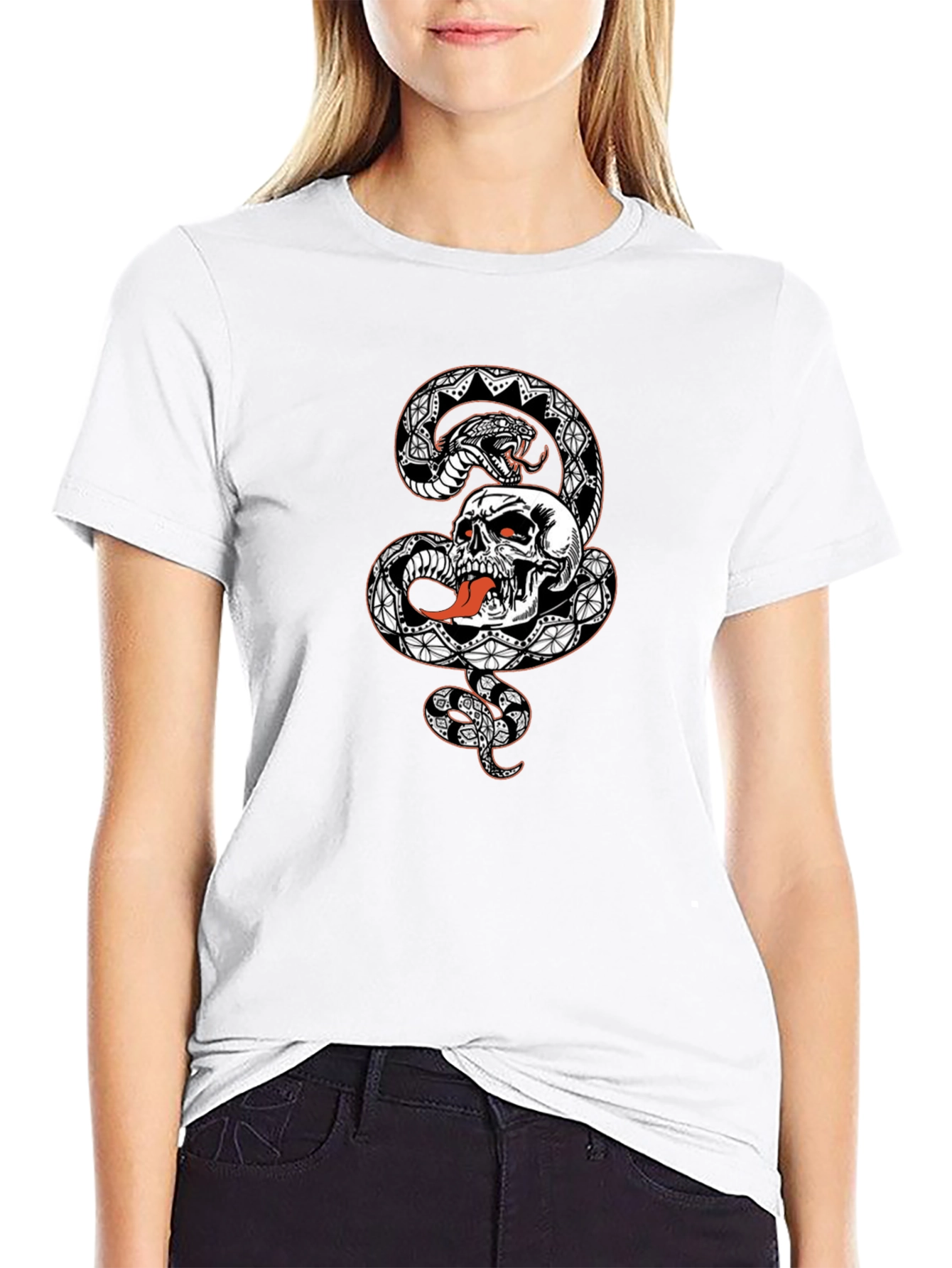 Skull & Snake Graphic Tee - Bold Style