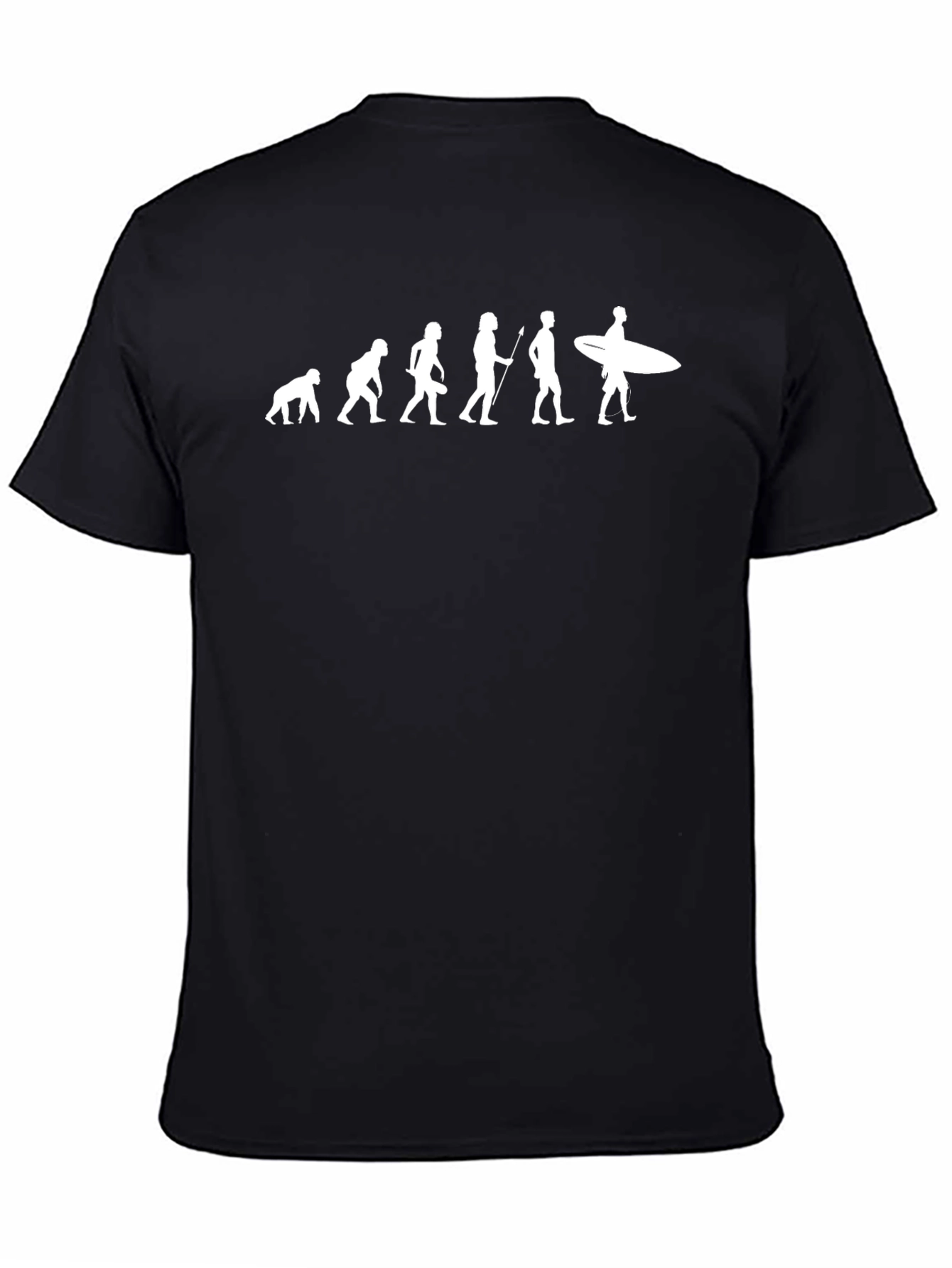 Evolution of Surfing Black T-Shirt