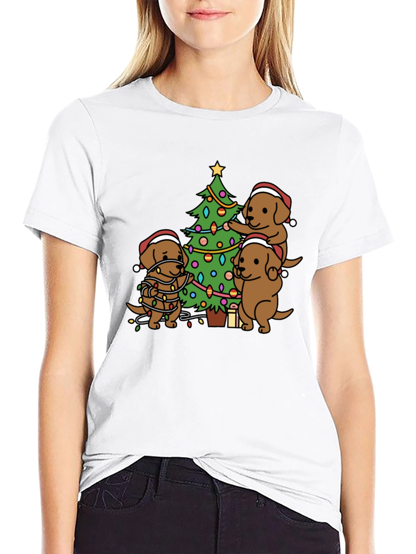 Festive Dog Christmas Tree T-Shirt