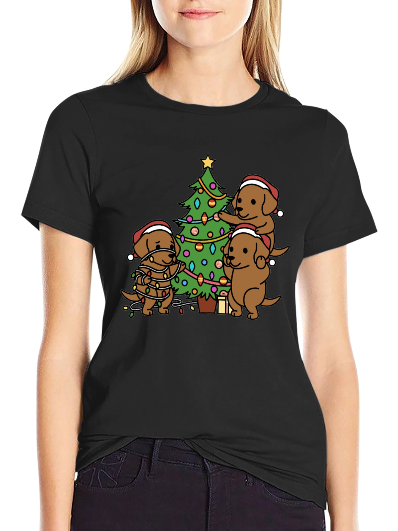 Festive Dog Christmas Tree T-Shirt