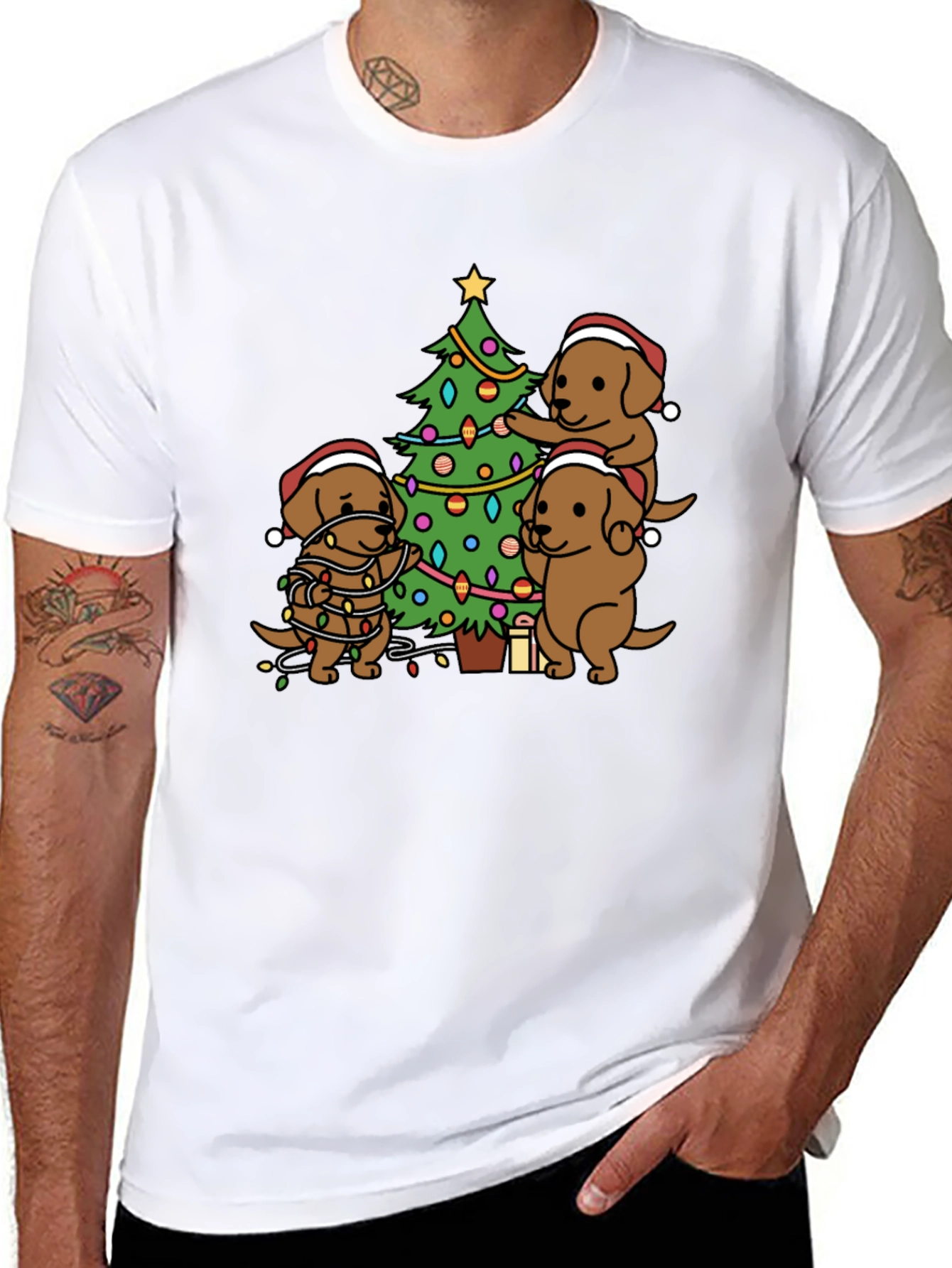 Festive Dog Christmas Tree T-Shirt