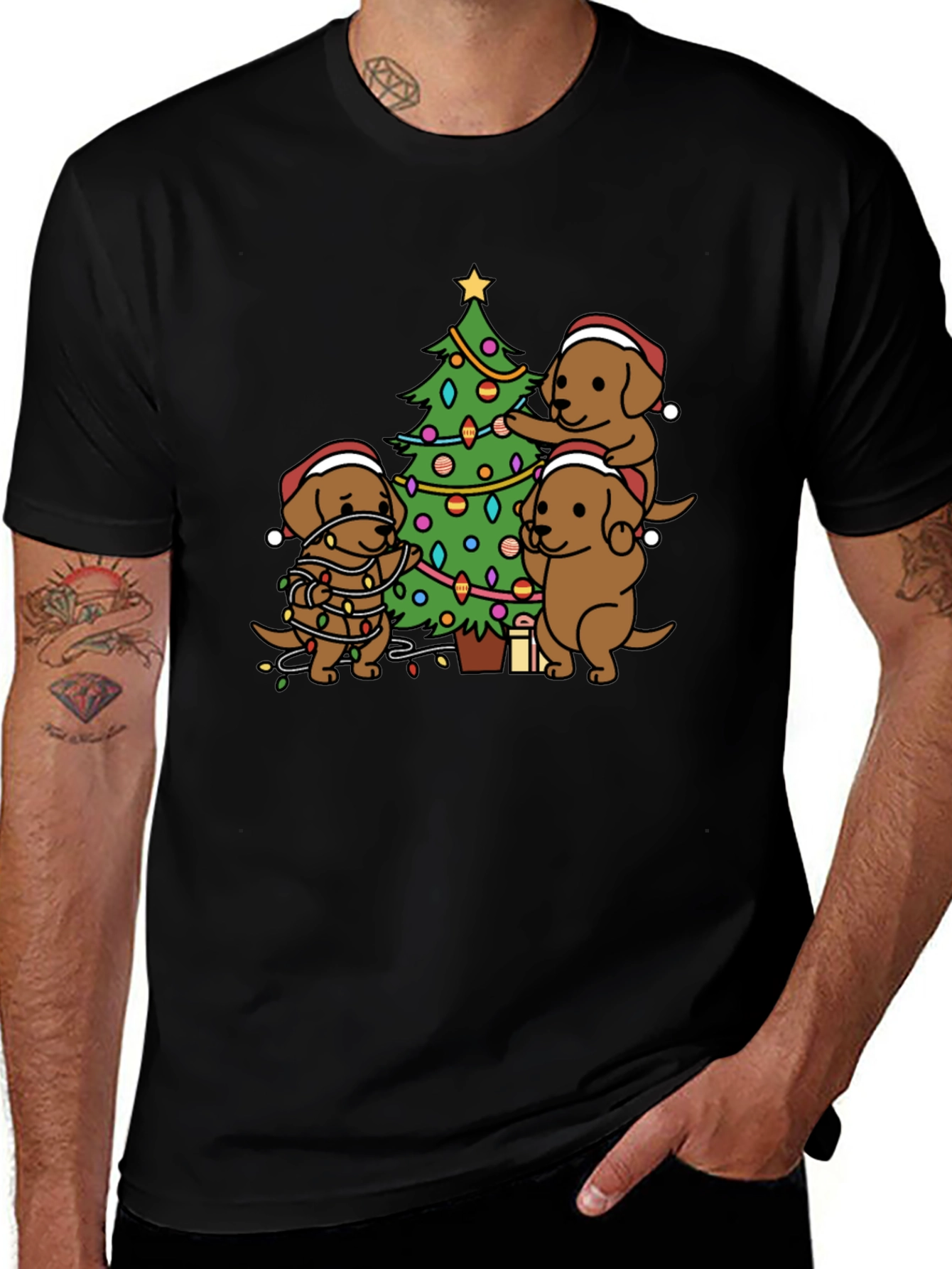 Festive Dog Christmas Tree T-Shirt