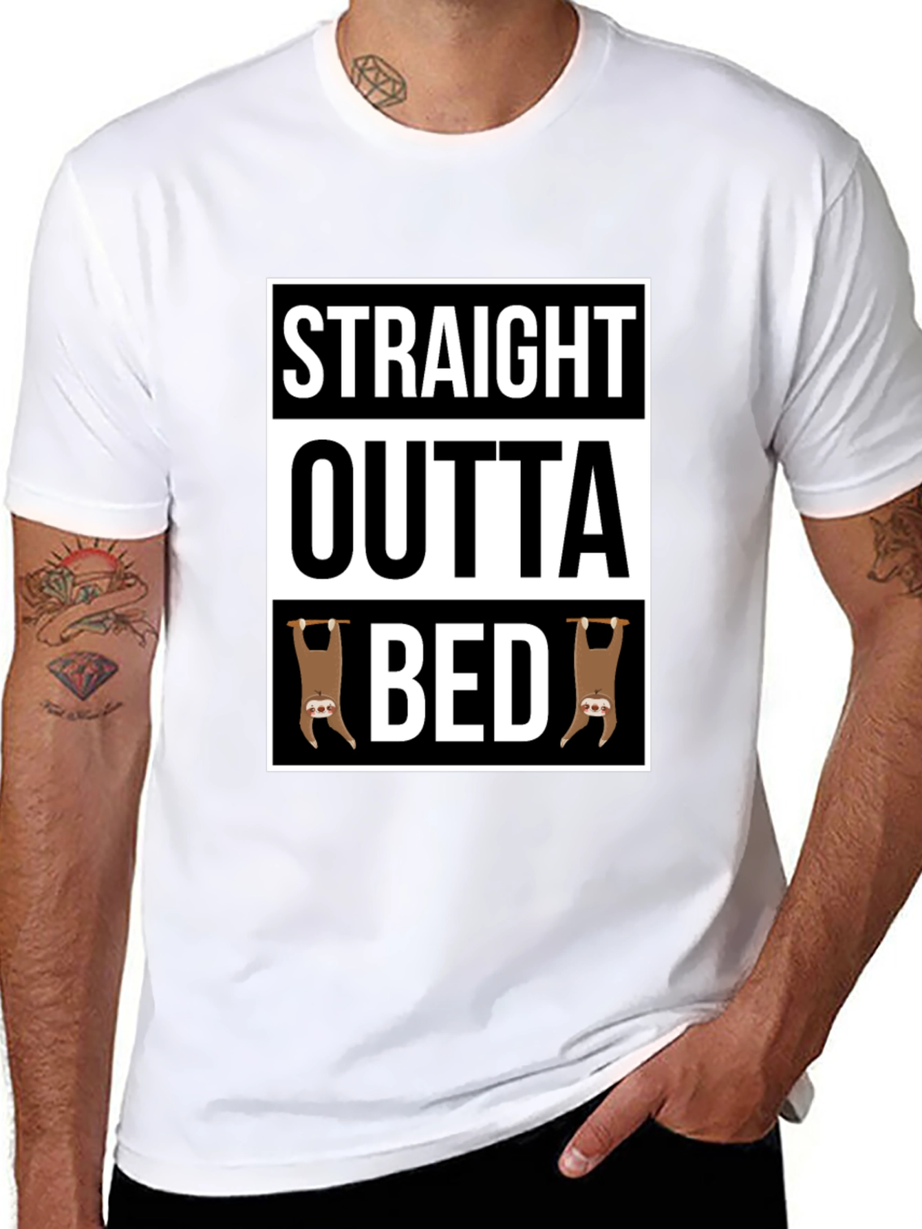 Straight Outta Bed Sloth T-Shirt - Funny & Comfy