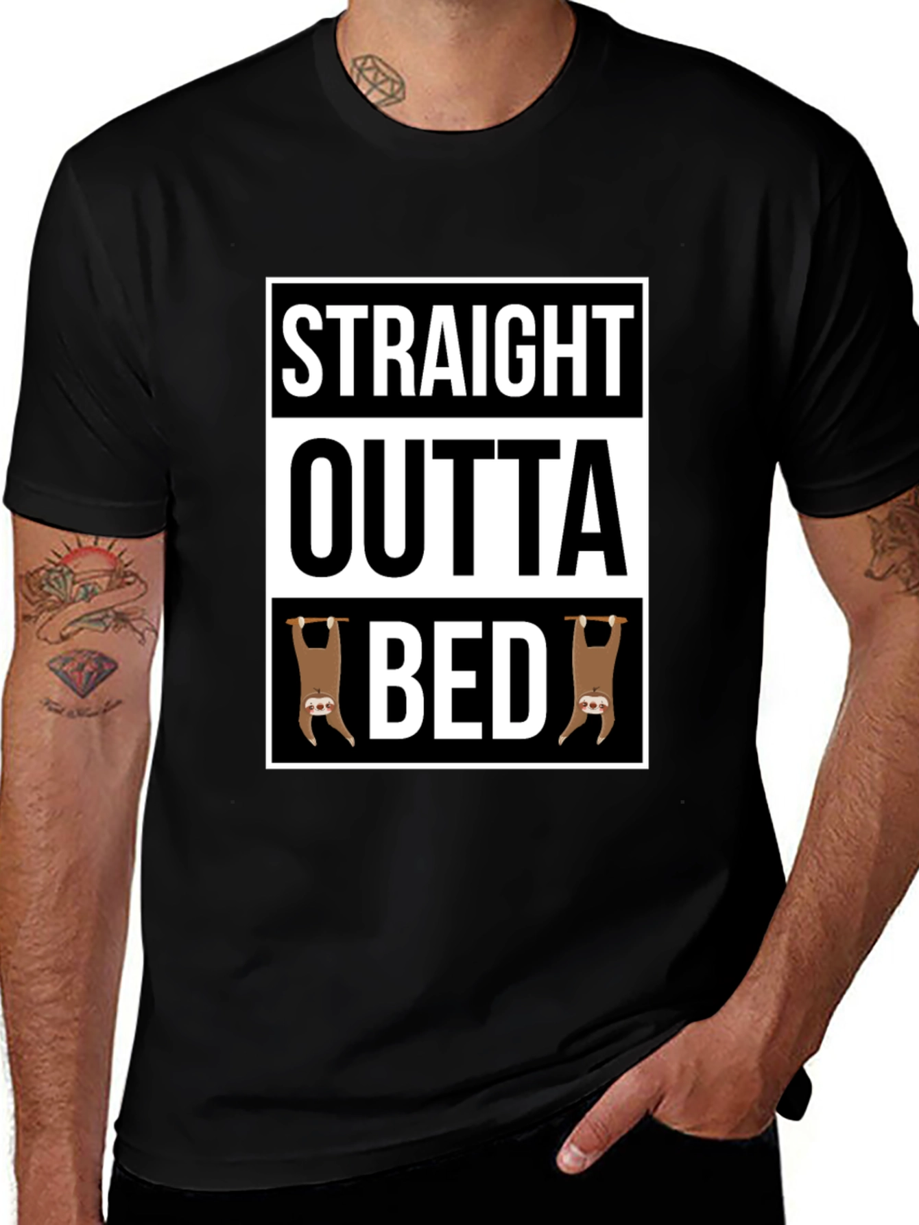 Straight Outta Bed Sloth T-Shirt - Funny & Comfy