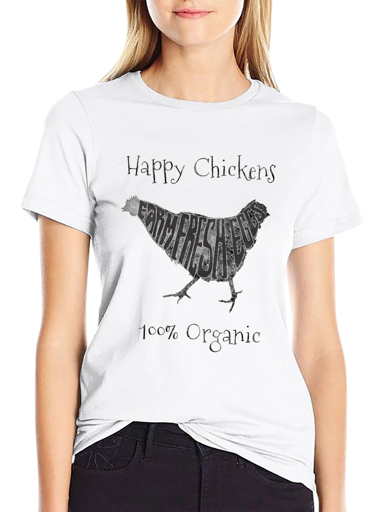 Happy Chickens Farm Fresh Eggs Organic T-Shirt