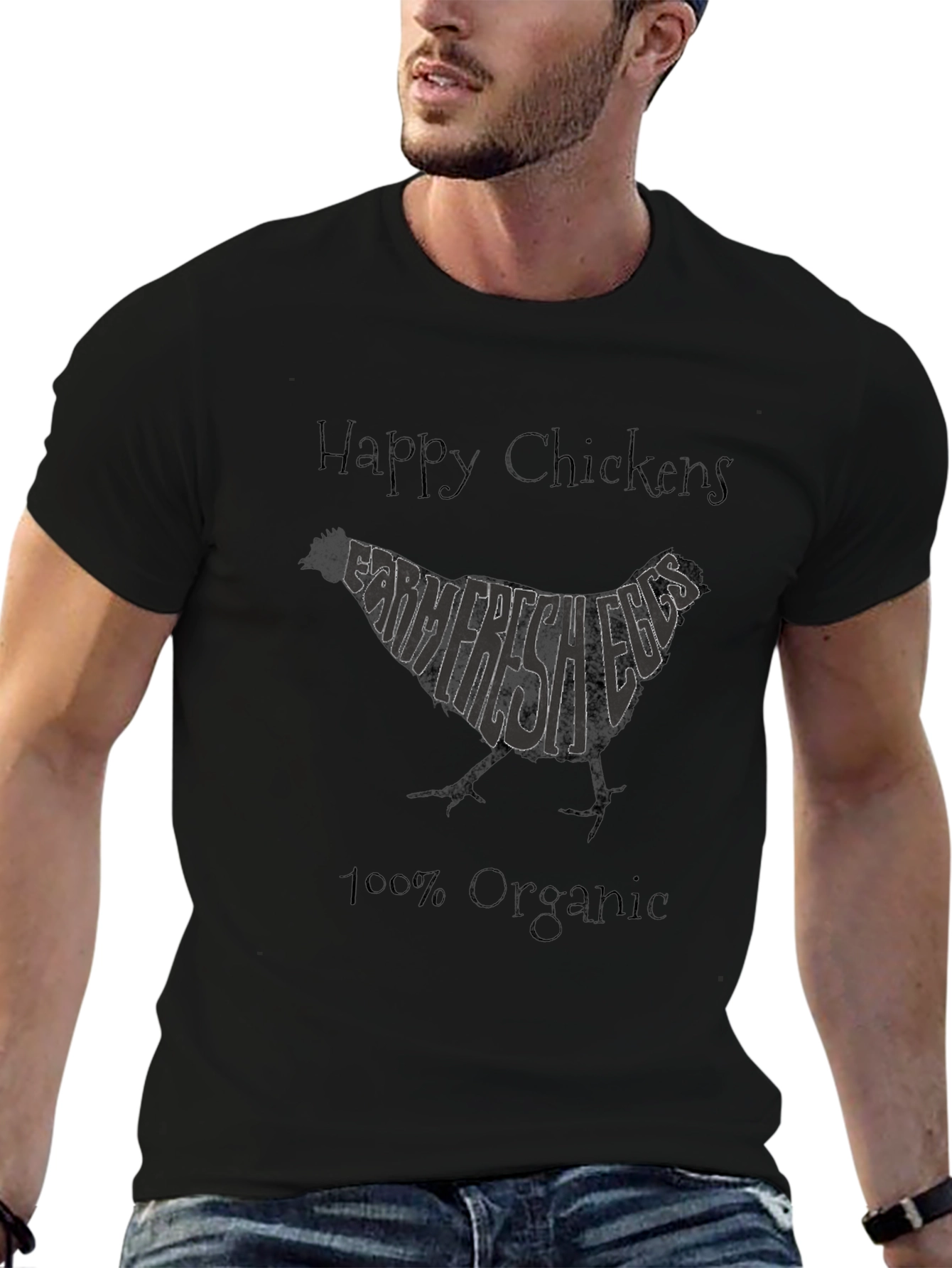 Happy Chickens Farm Fresh Eggs Organic T-Shirt