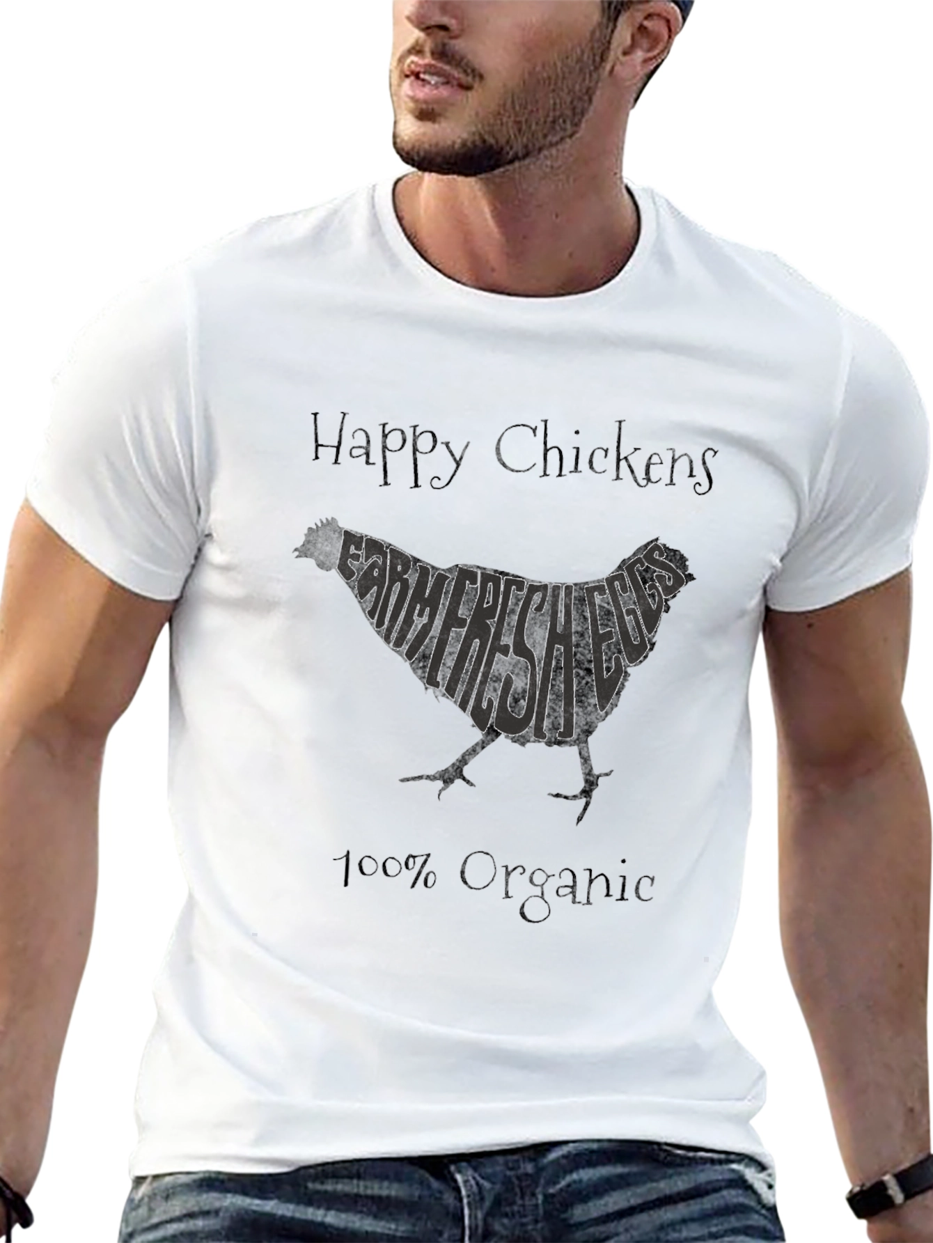 Happy Chickens Farm Fresh Eggs Organic T-Shirt